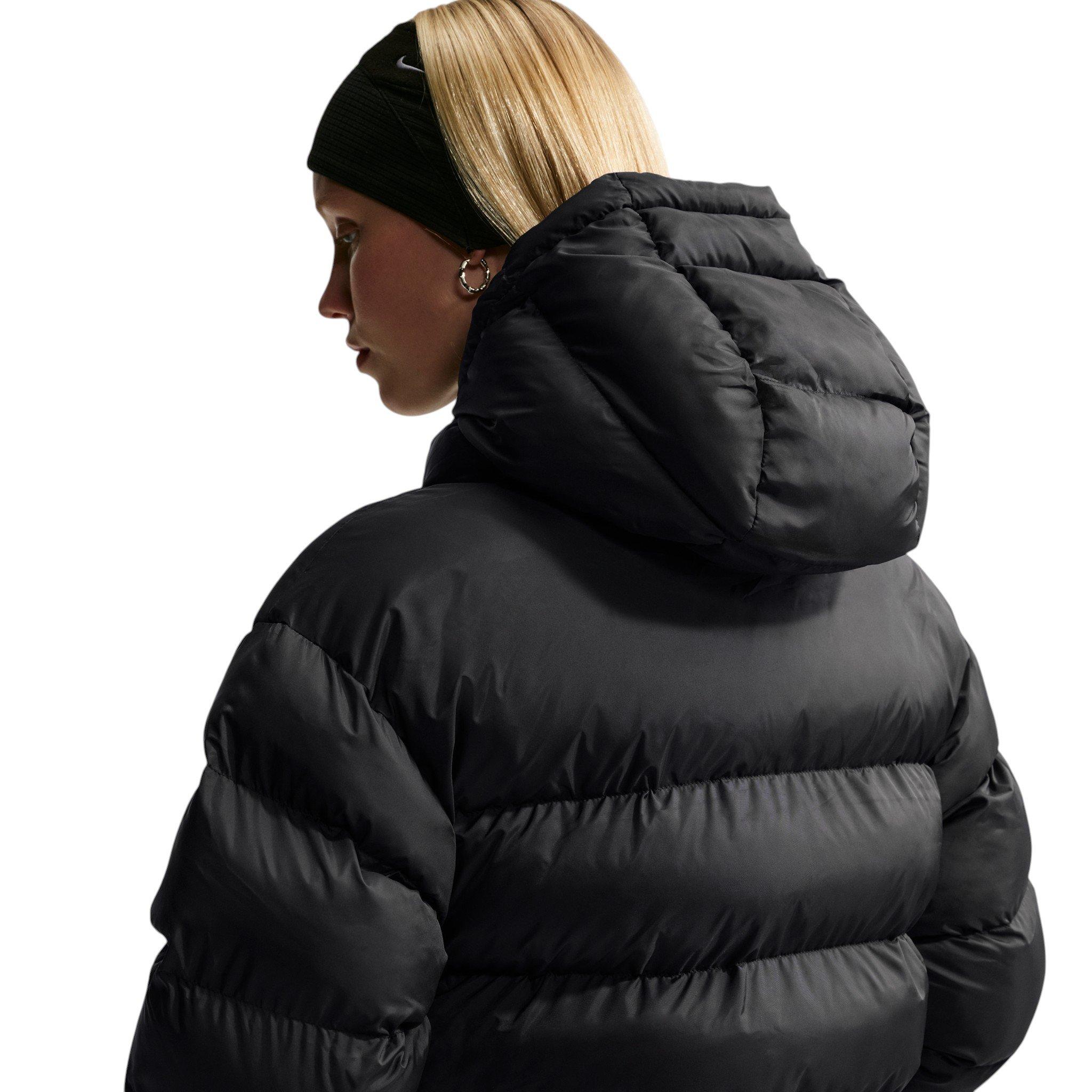 Nike Women's Sportswear Classic Loose Therma-FIT Hooded Parka - Black/Off-White - BLACK/OFF-WHITE
