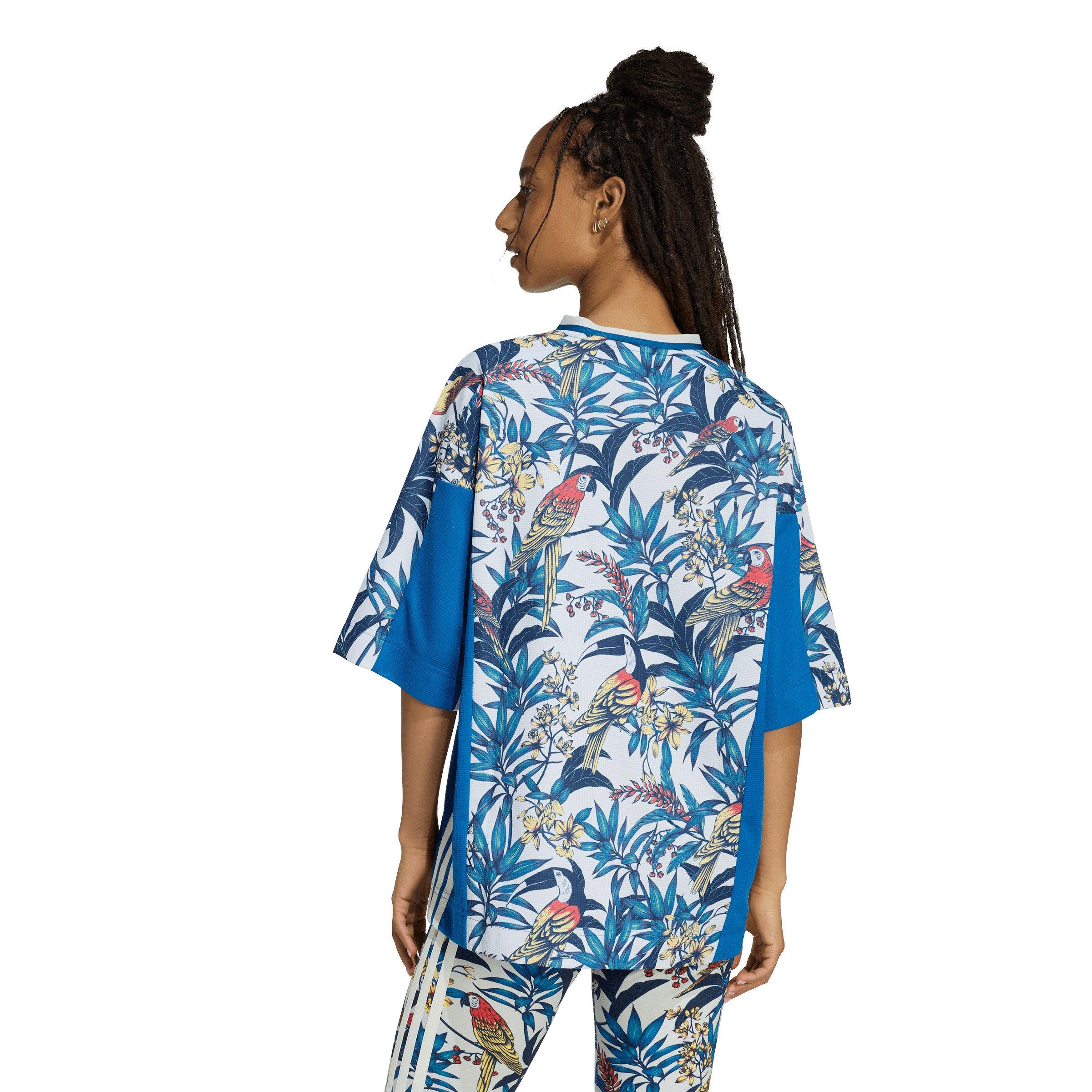 adidas Women's x Farm Rio Premium T-Shirt - Blue/Talc - BLUE/TALC Thumbnail View 2