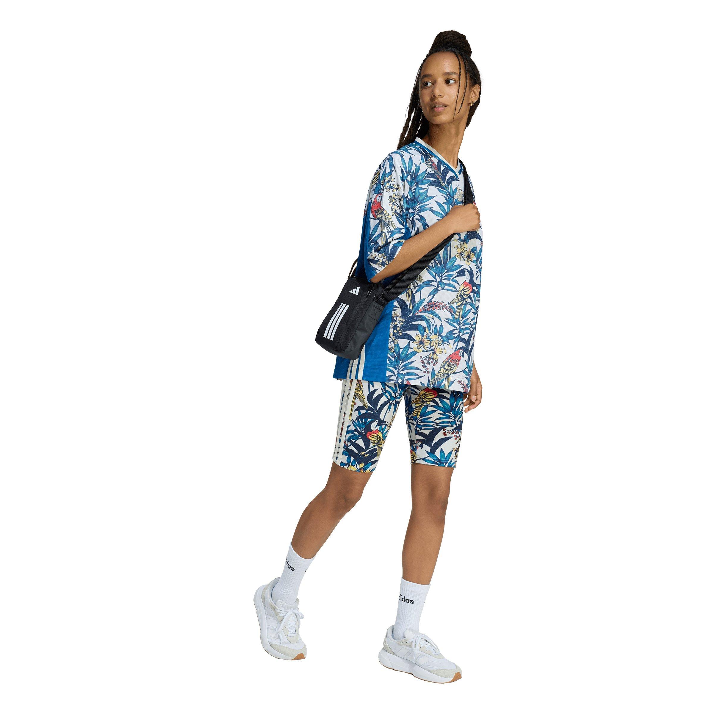 adidas Women's x Farm Rio Premium T-Shirt - Blue/Talc - BLUE/TALC Thumbnail View 5