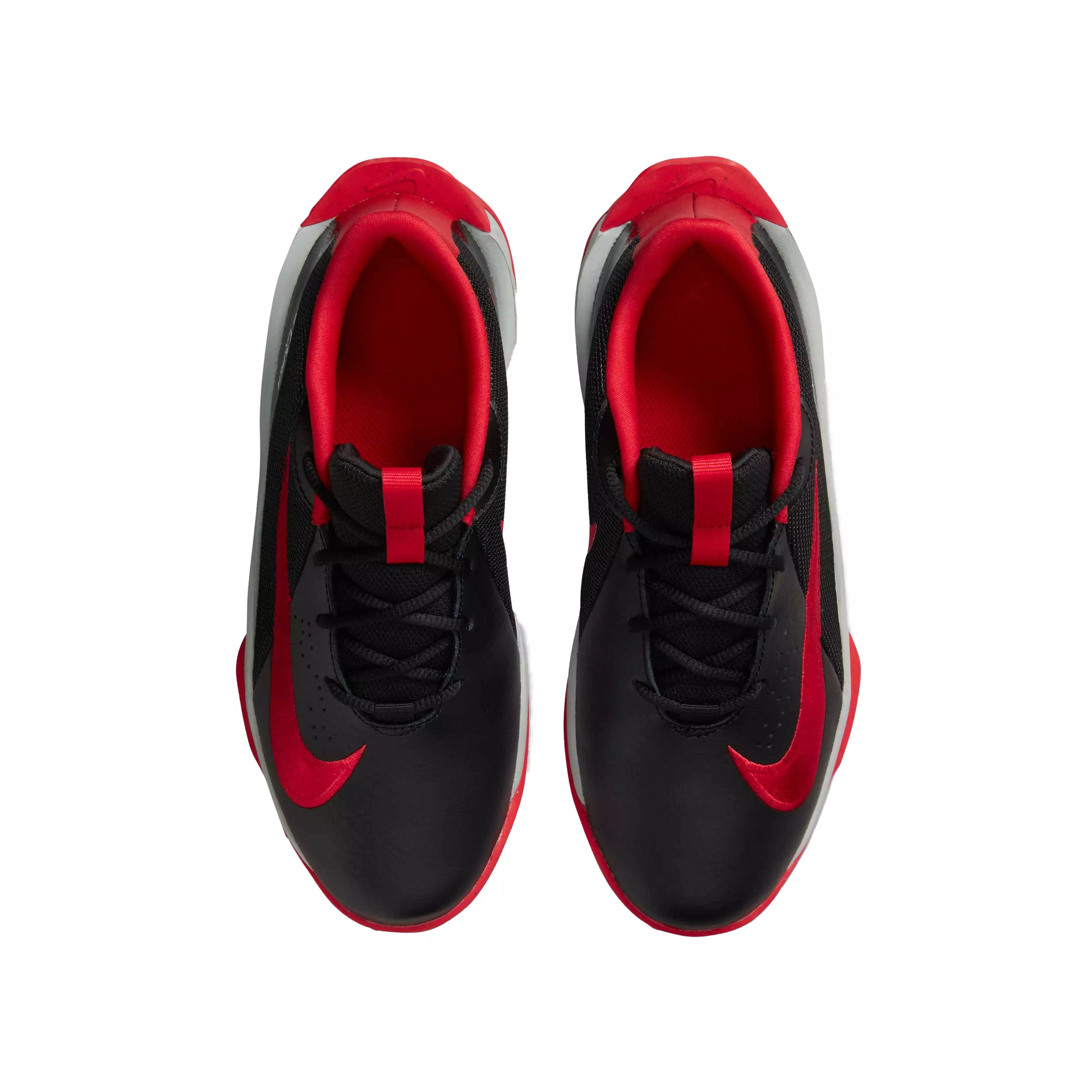 Nike Team Hustle Quick 3 "Black/University Red/Light Smoke Grey" Grade School Boys' Basketball Shoe - BLACK