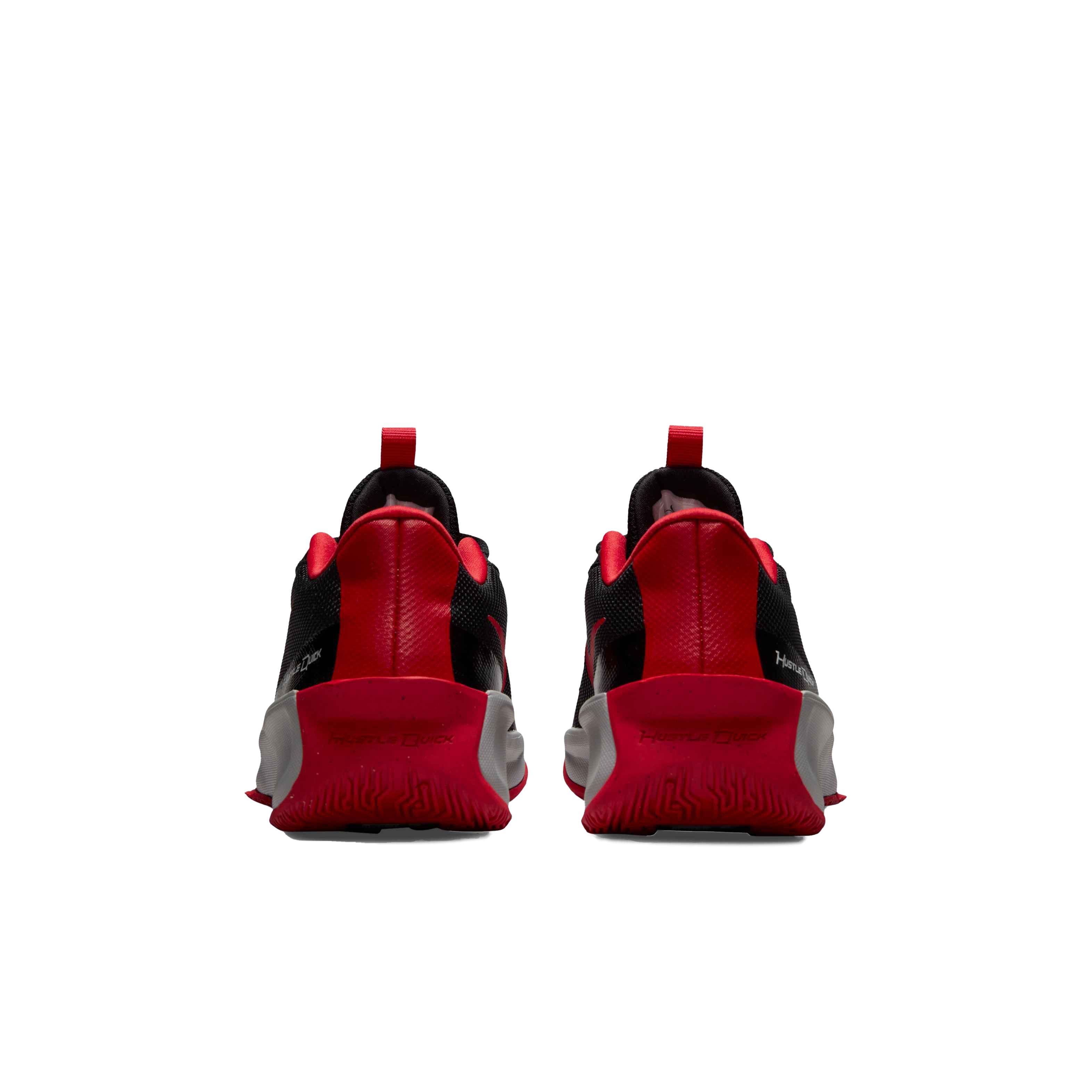 Nike Team Hustle Quick 3 "Black/University Red/Light Smoke Grey" Grade School Boys' Basketball Shoe - BLACK Thumbnail View 5