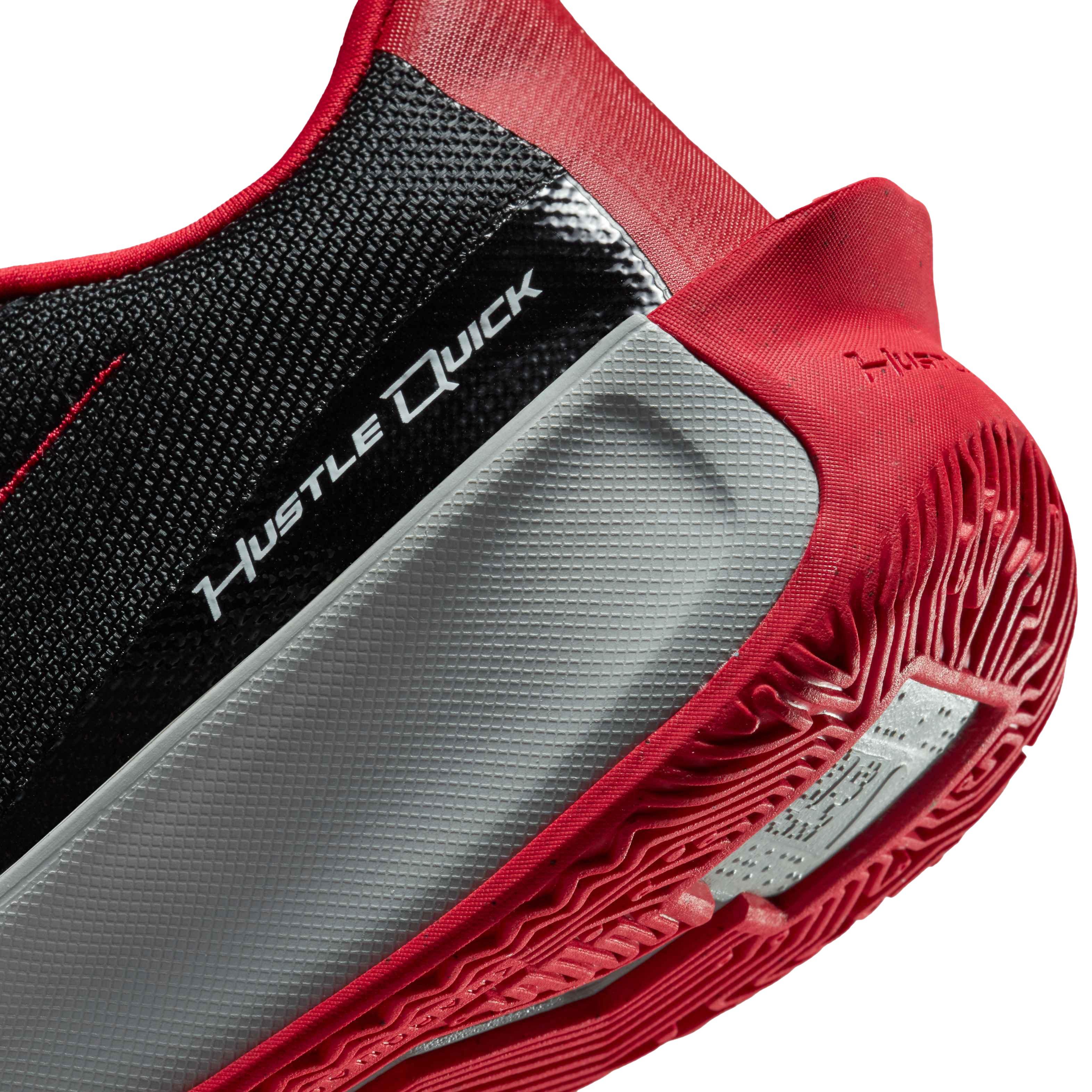 Nike Team Hustle Quick 3 "Black/University Red/Light Smoke Grey" Grade School Boys' Basketball Shoe - BLACK Thumbnail View 8