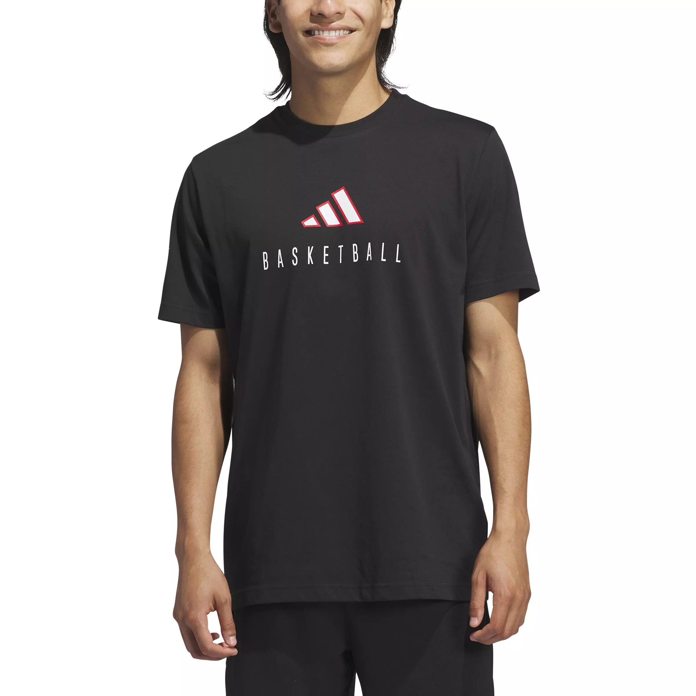 adidas Men's Worldwide Hoops Logo Performance Graphic Basketball T-Shirt - Black - BLACK