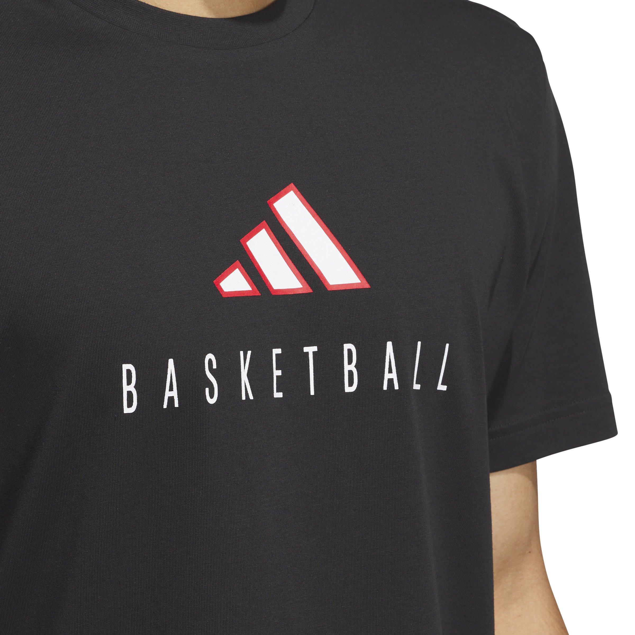 adidas Men's Worldwide Hoops Logo Performance Graphic Basketball T-Shirt - Black - BLACK Thumbnail View 3