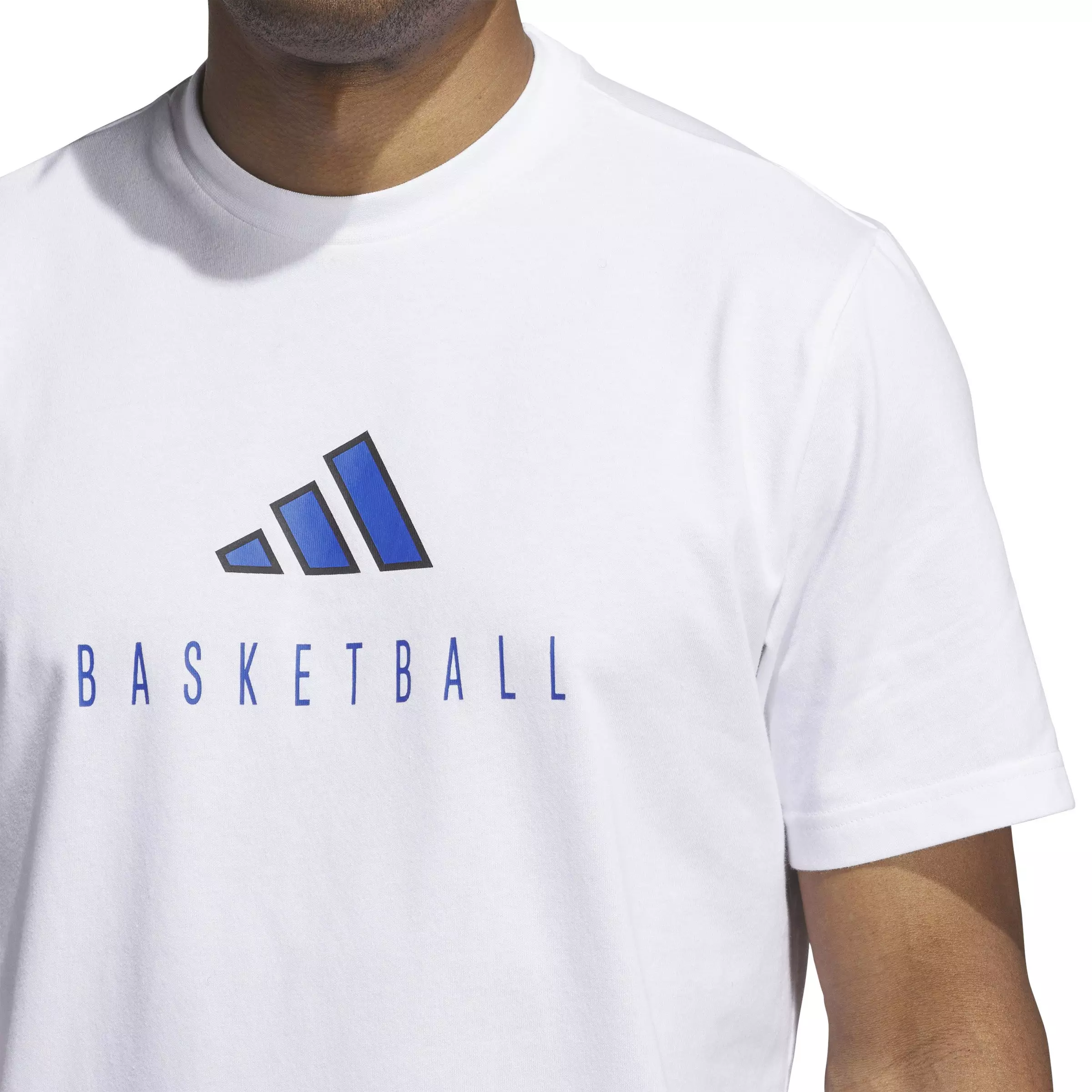 adidas Men's Worldwide Hoops Logo Performance Graphic Basketball T-Shirt - White - WHITE