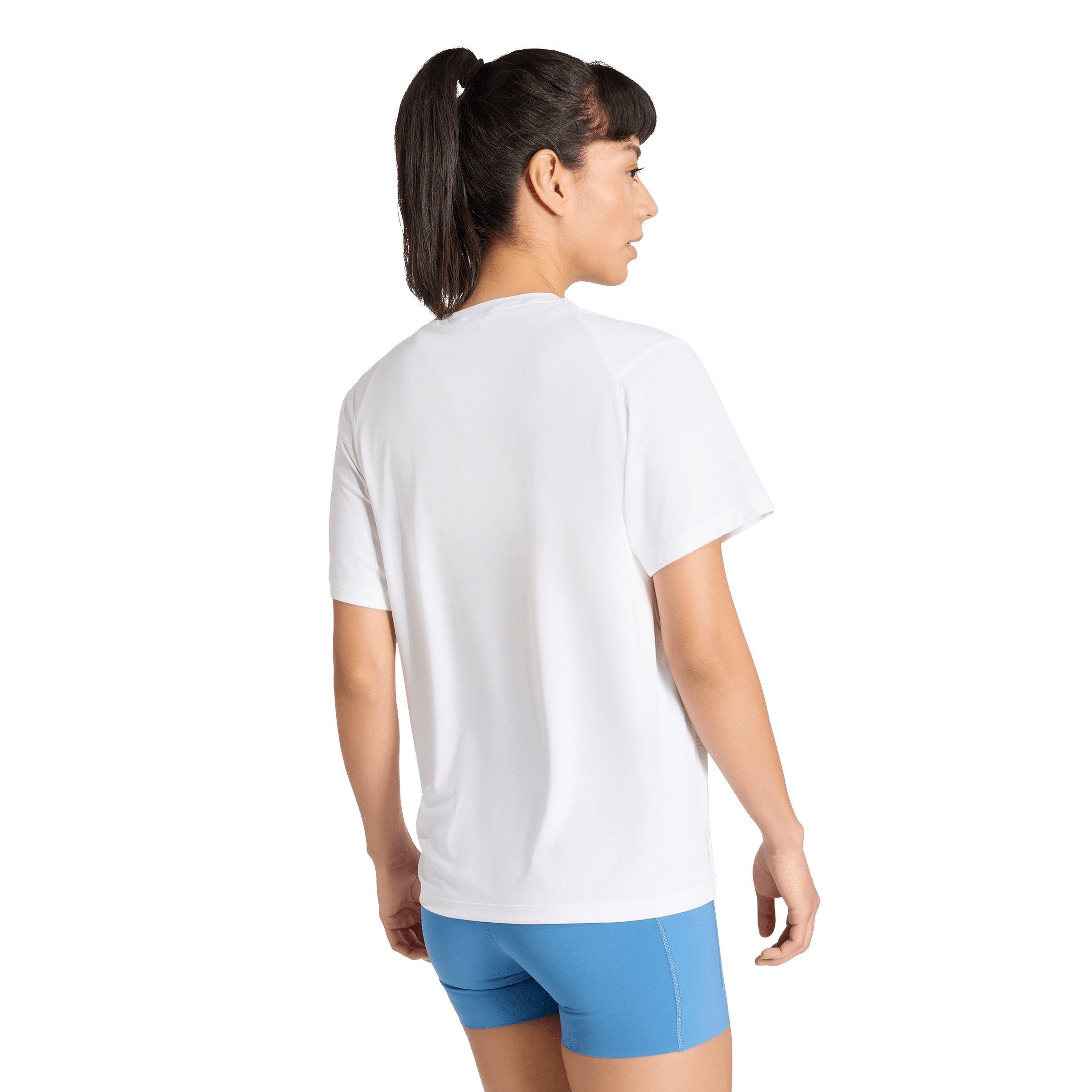 adidas Women's ADI365 Running Climacool Iconic T-Shirt - White - WHITE Thumbnail View 2