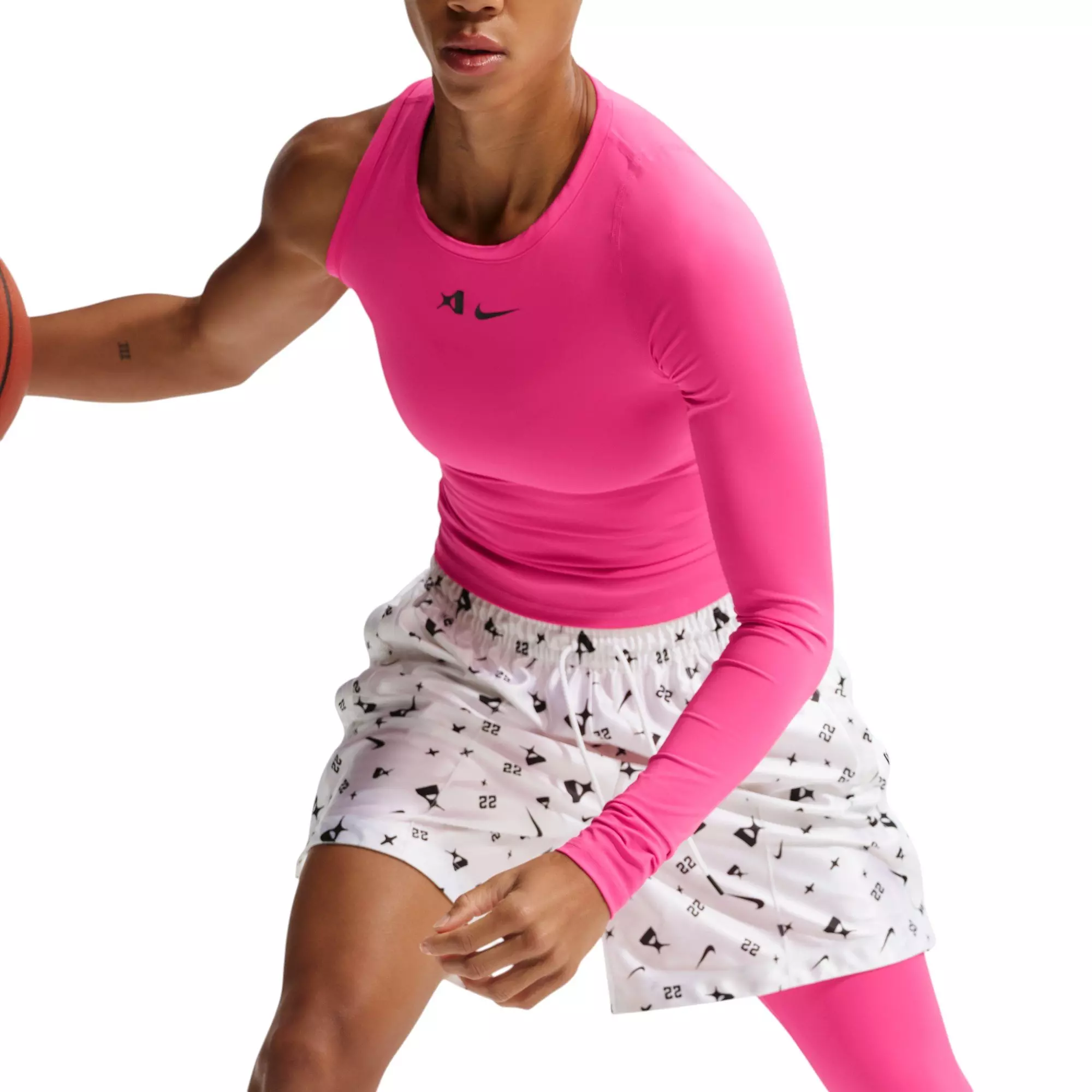 Nike A'Ja Wilson Women's Dri-FIT A'symmetric Reversible Long-Sleeve Top - RED/BLACK
