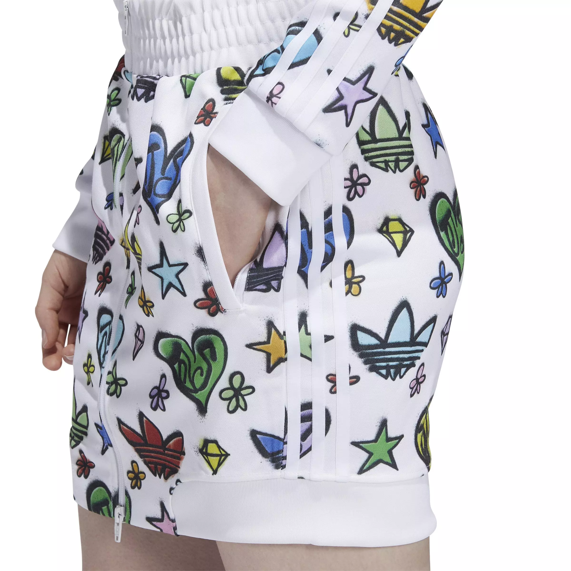 adidas Originals Women's Jeremy Scott Monogram Skirt - White - WHITE
