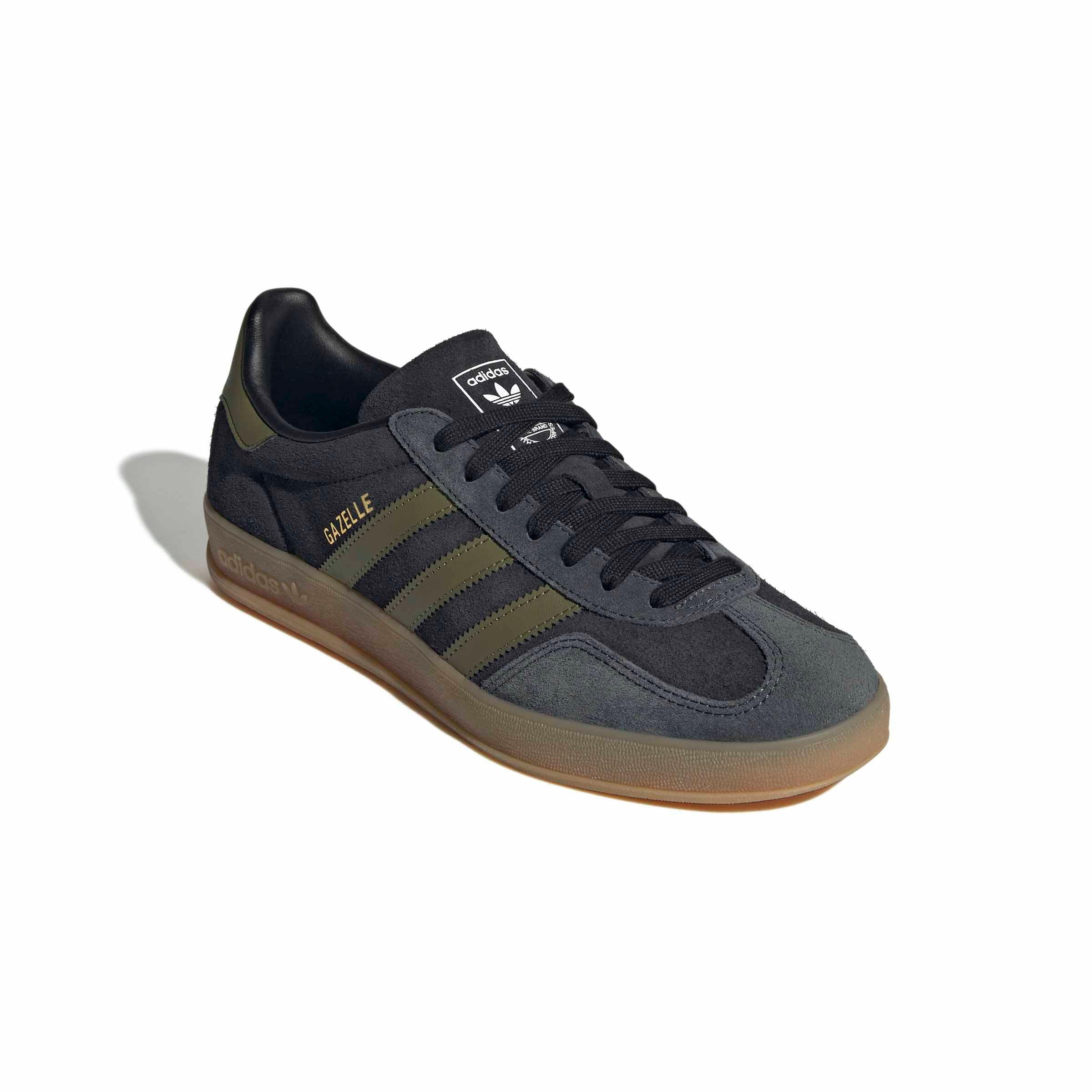 adidas Originals Gazelle "Core Black/Focus Olive/Carbon" Men's Shoe - BLACK/OLIVE/CARBON Thumbnail View 3