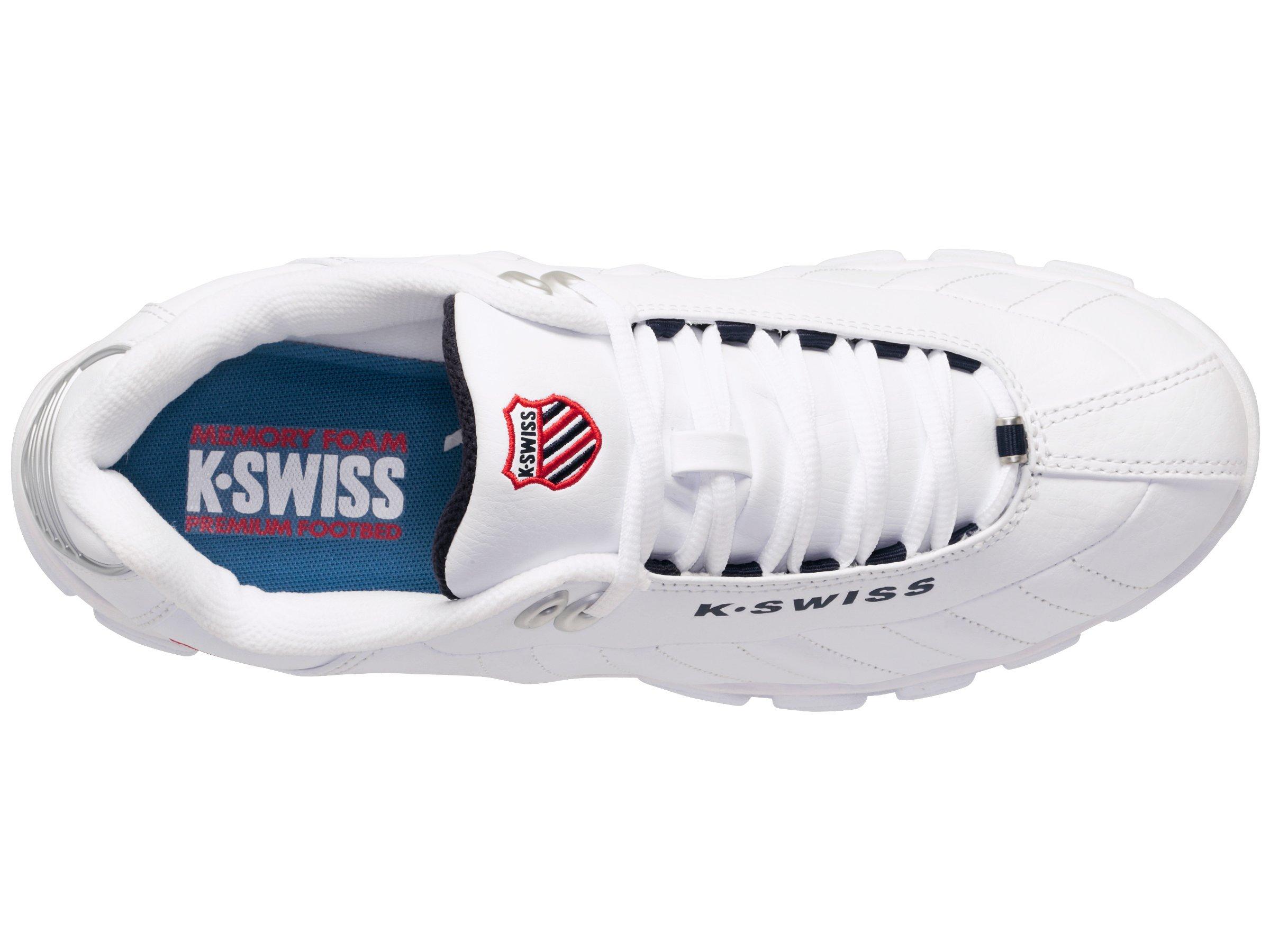 K-Swiss ST329 CMF "White/Navy/Red" Men's Wide Shoe - WHITE/NAVY/RED Thumbnail View 6