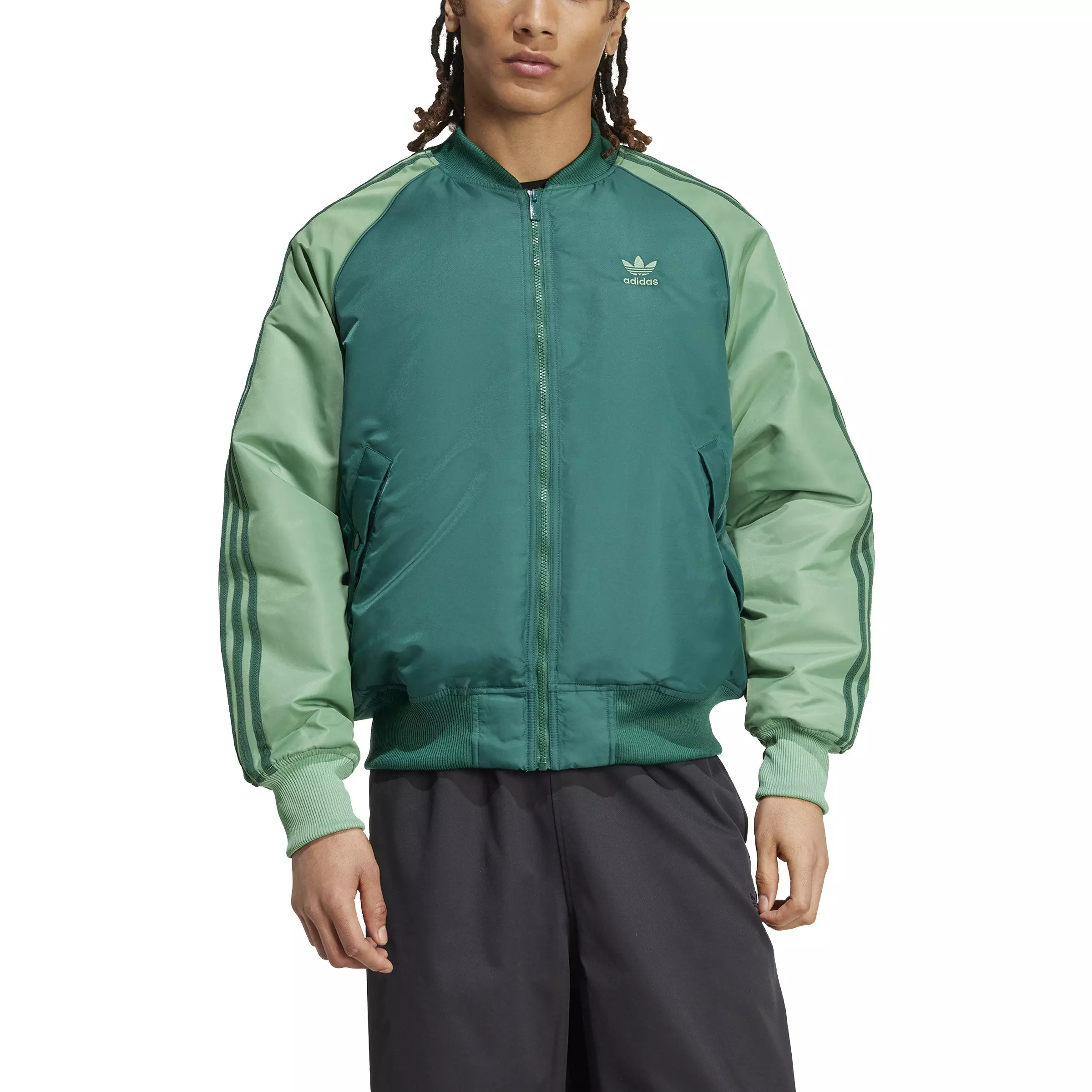 adidas Originals Men's Superstar Varsity Lifestyle Premium Collegiate Jacket -Green - GREEN