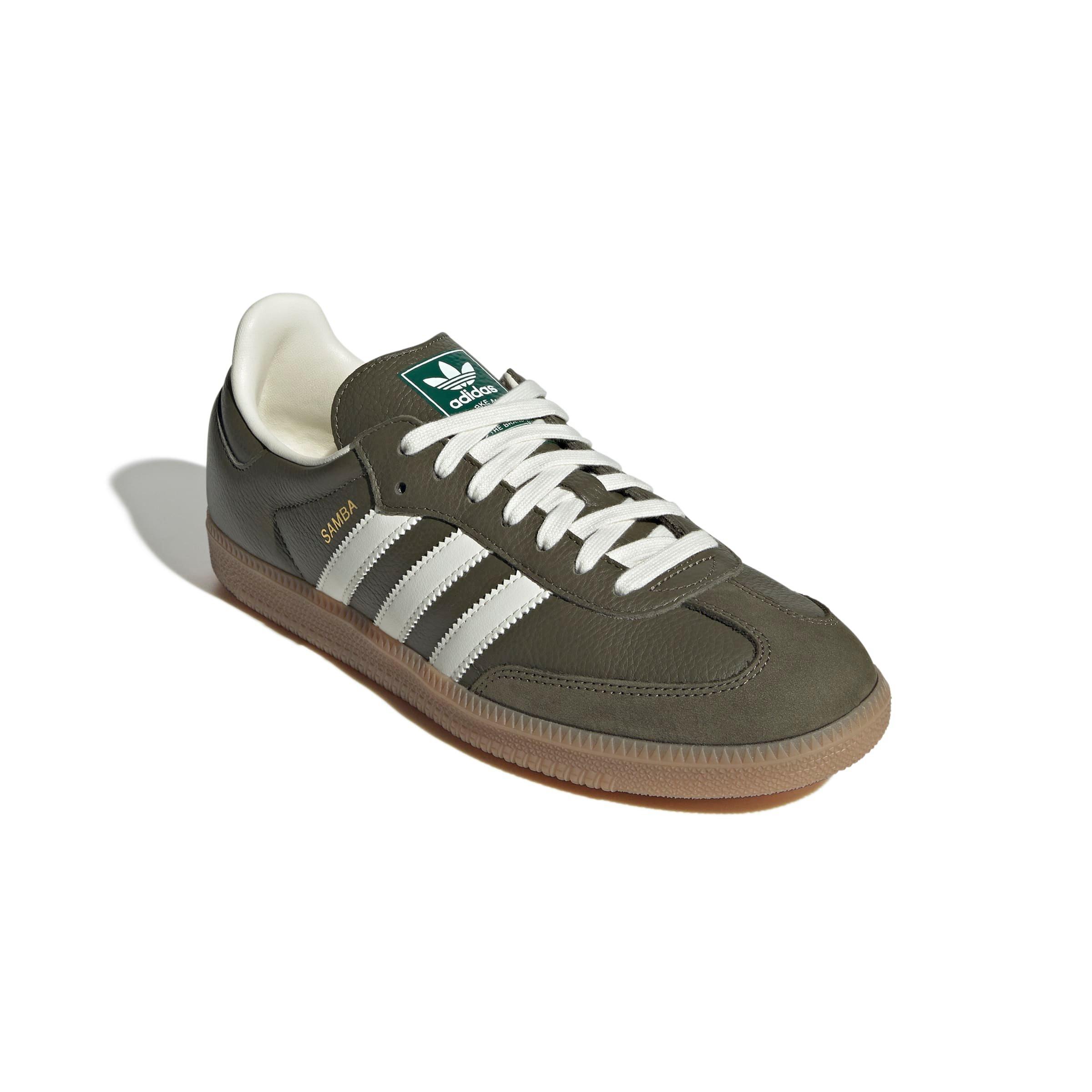 adidas Originals Samba OG "Medium Dark Khaki/Off White/Gum 4" Men's Shoe - KHAKI/OFF WHITE/GUM Thumbnail View 3