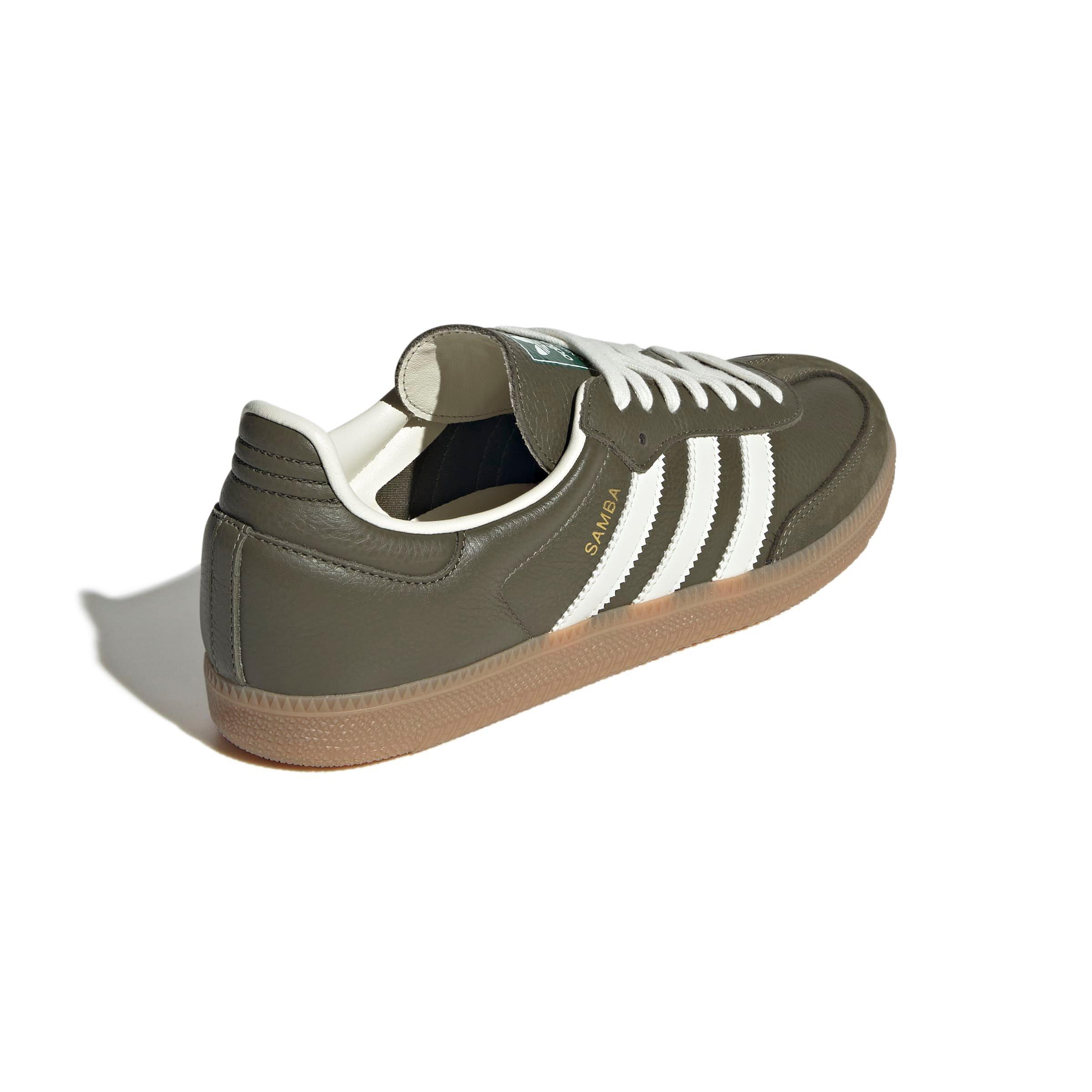 adidas Originals Samba OG "Medium Dark Khaki/Off White/Gum 4" Men's Shoe - KHAKI/OFF WHITE/GUM Thumbnail View 4