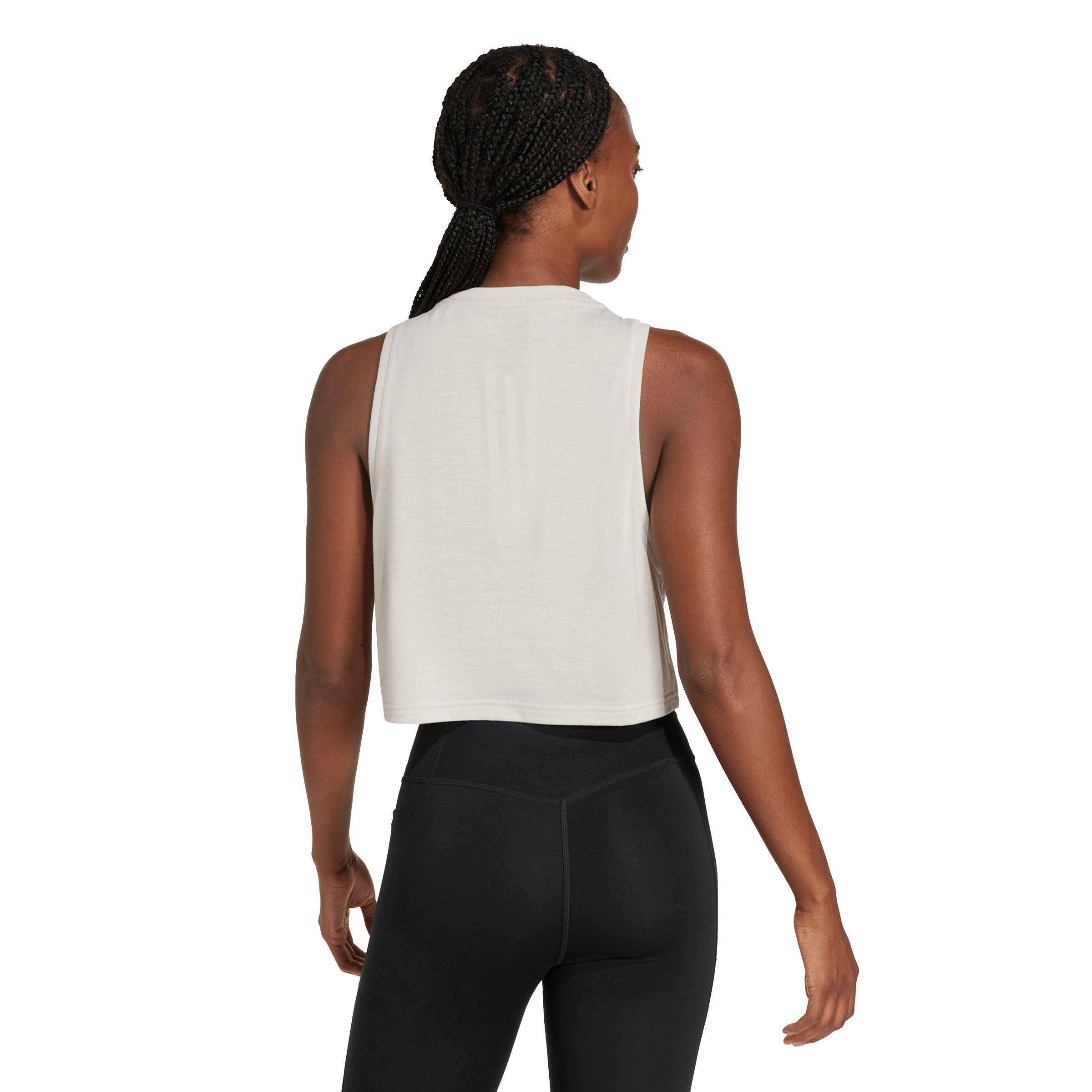 adidas Women's Train Essentials Boxy Workout Tank Top - Beige - BEIGE Thumbnail View 2