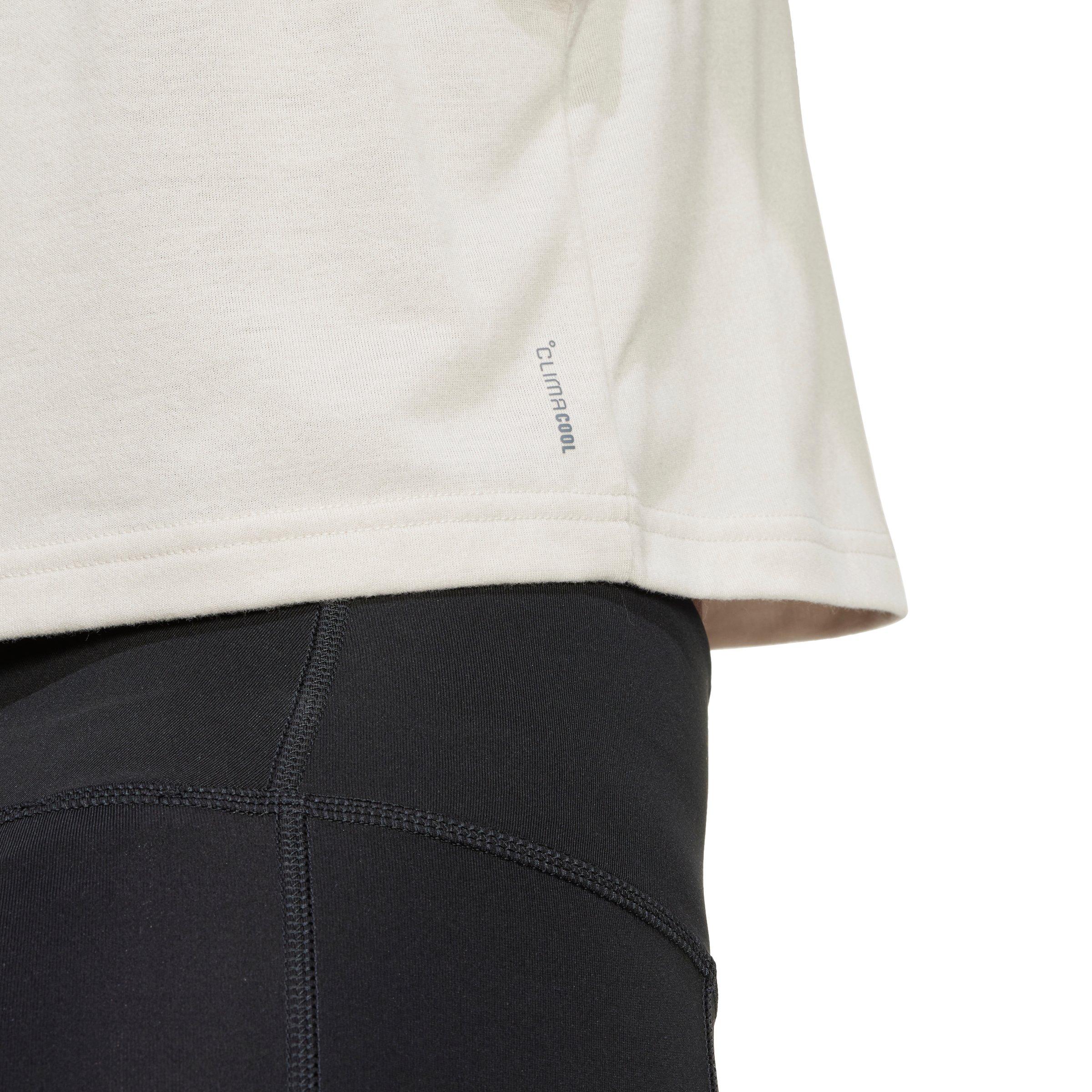 adidas Women's Train Essentials Boxy Workout Tank Top - Beige - BEIGE Thumbnail View 3