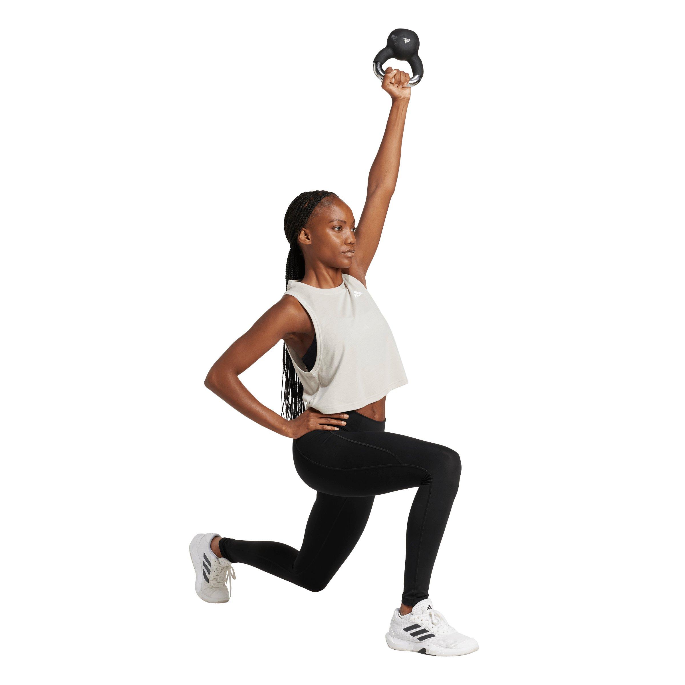 adidas Women's Train Essentials Boxy Workout Tank Top - Beige - BEIGE Thumbnail View 5