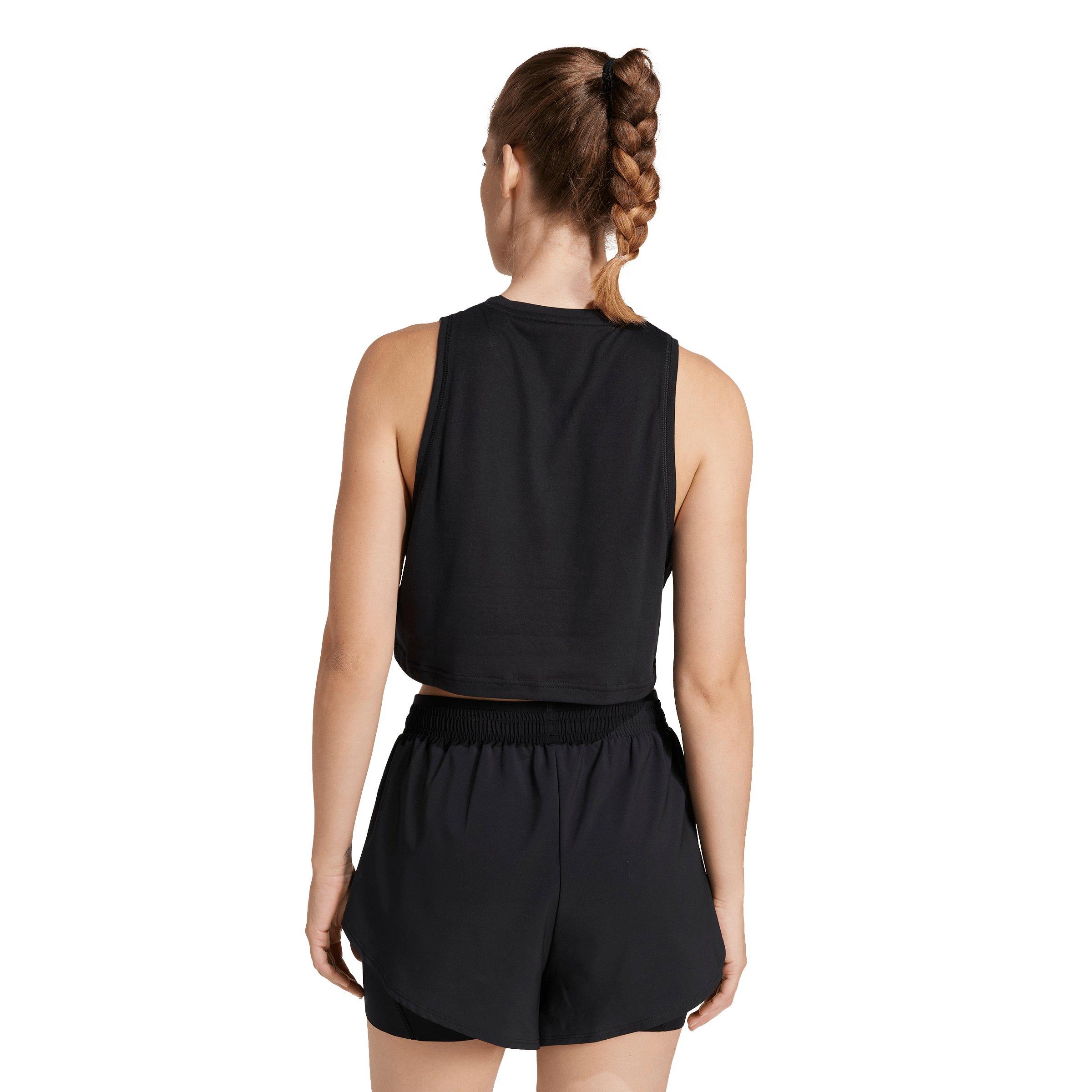 adidas Women's Train Essentials Boxy Workout Tank Top - Black - BLACK Thumbnail View 2