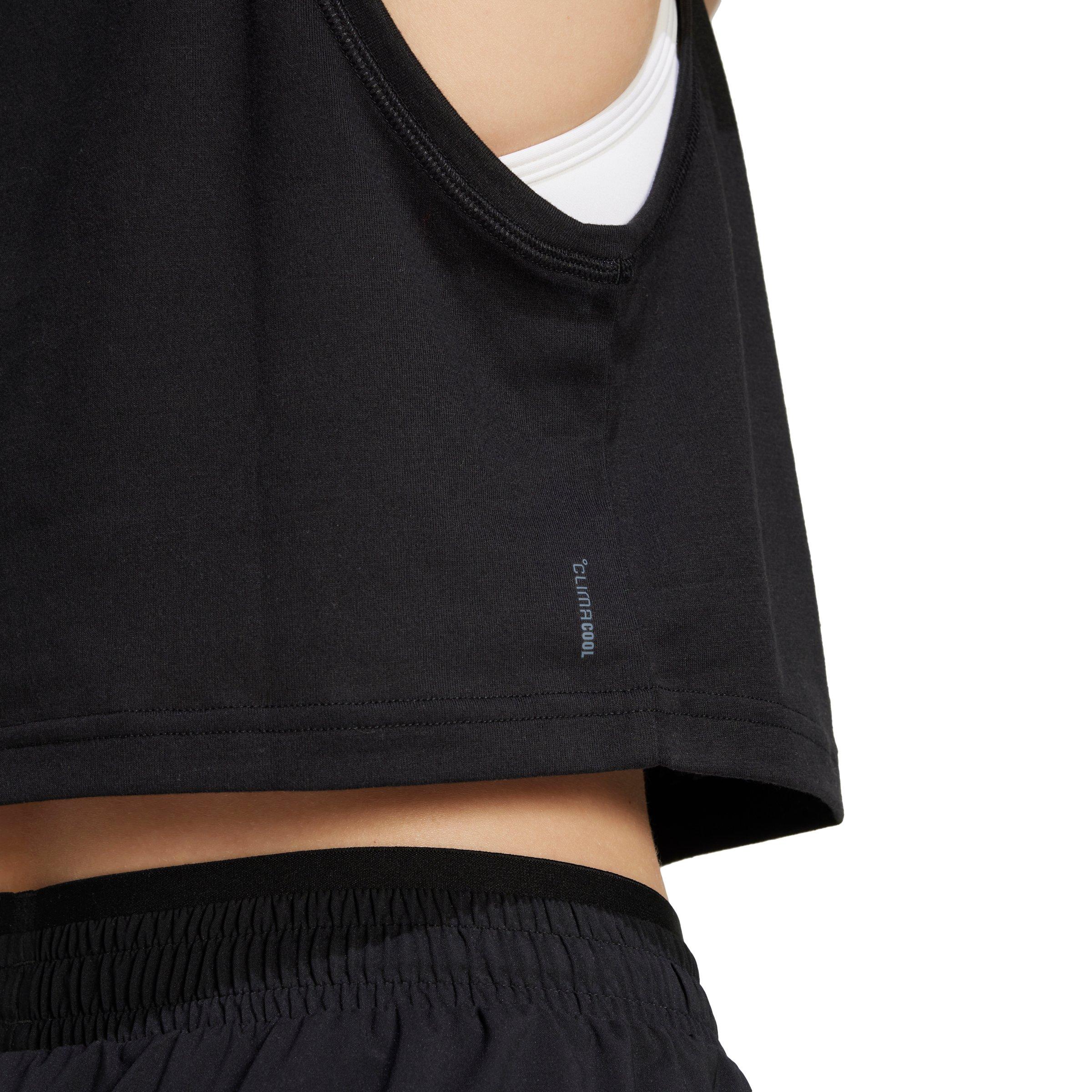 adidas Women's Train Essentials Boxy Workout Tank Top - Black - BLACK Thumbnail View 3