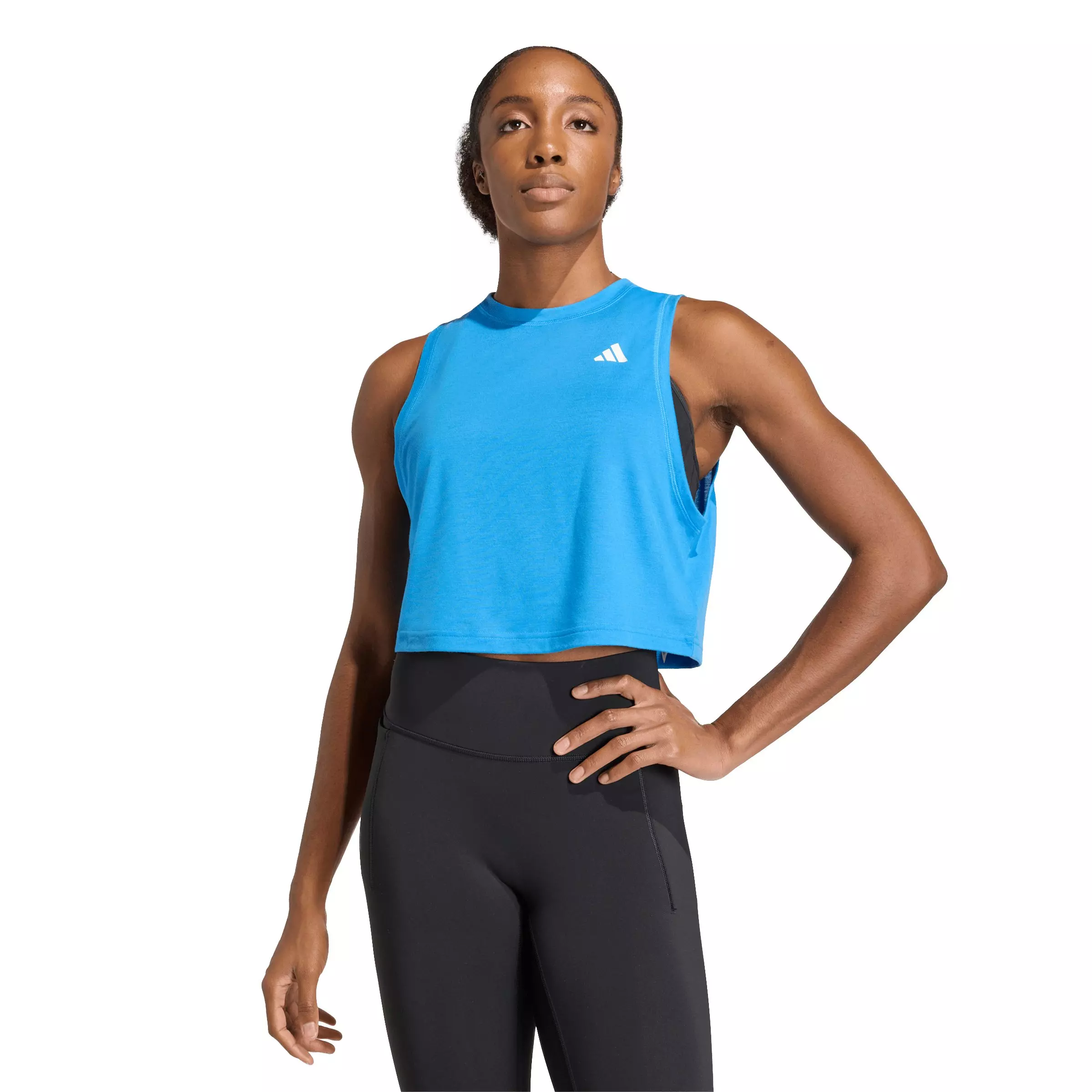 adidas Women's Train Essentials Boxy Workout Tank Top - Blue - BLUE
