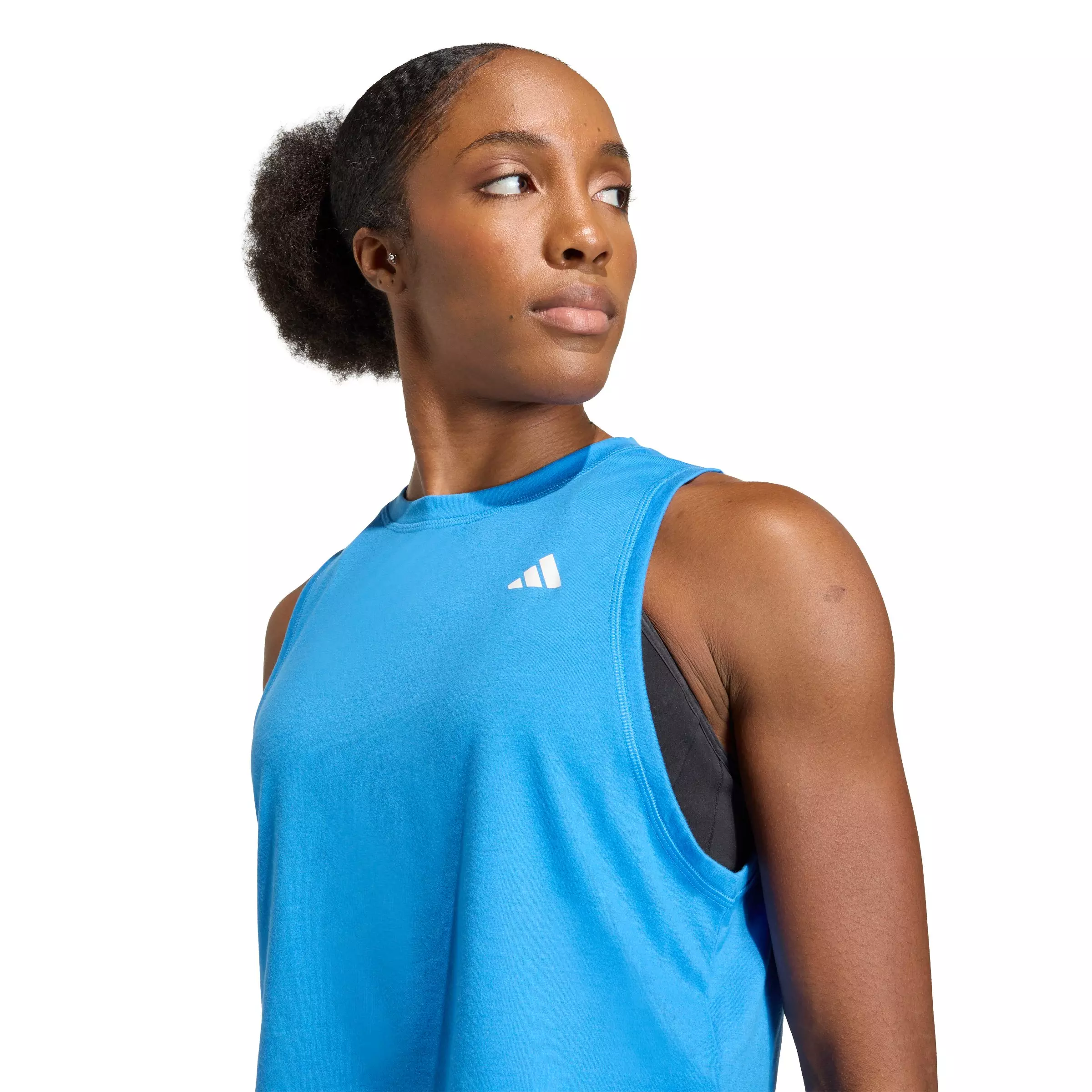 adidas Women's Train Essentials Boxy Workout Tank Top - Blue - BLUE