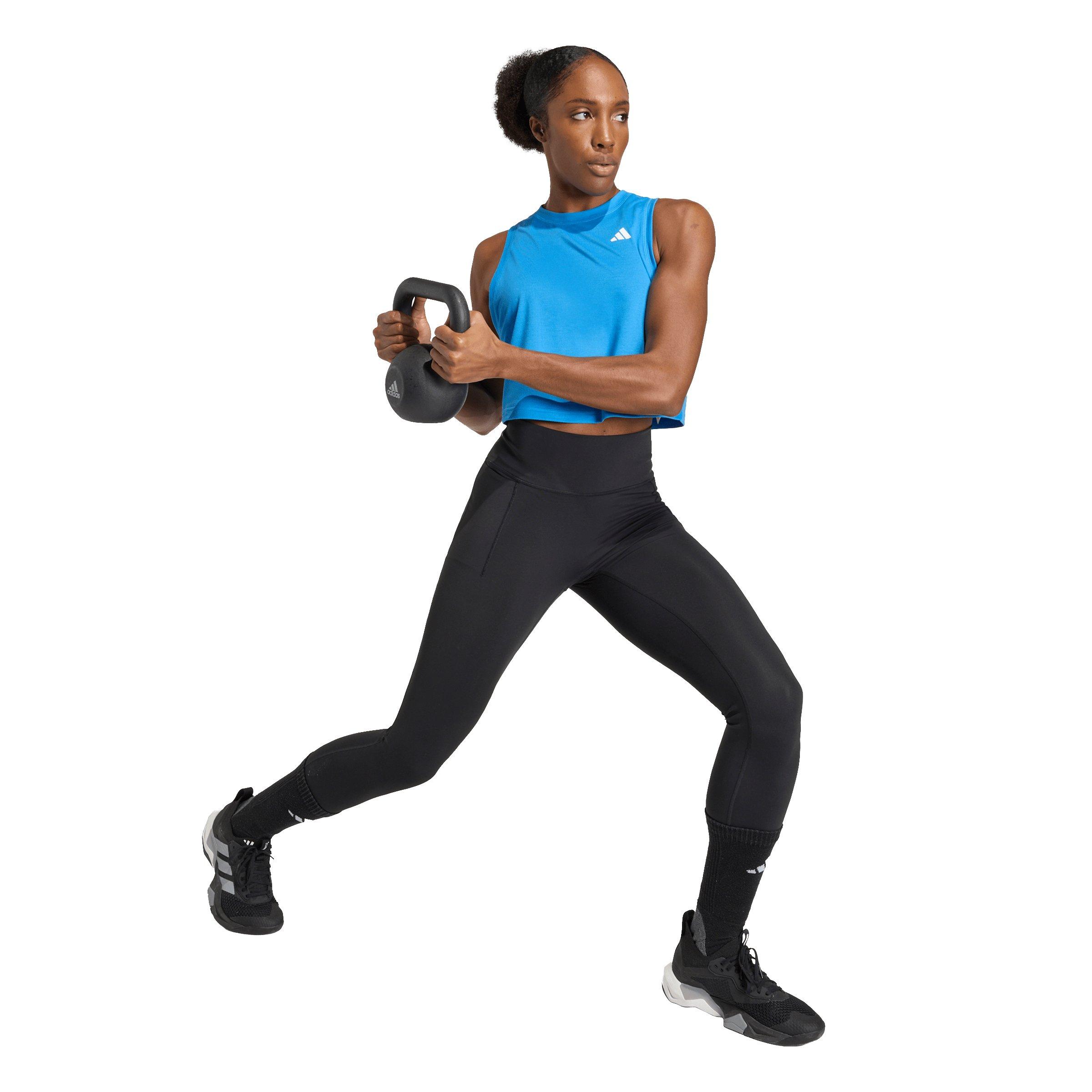 adidas Women's Train Essentials Boxy Workout Tank Top - Blue - BLUE Thumbnail View 5