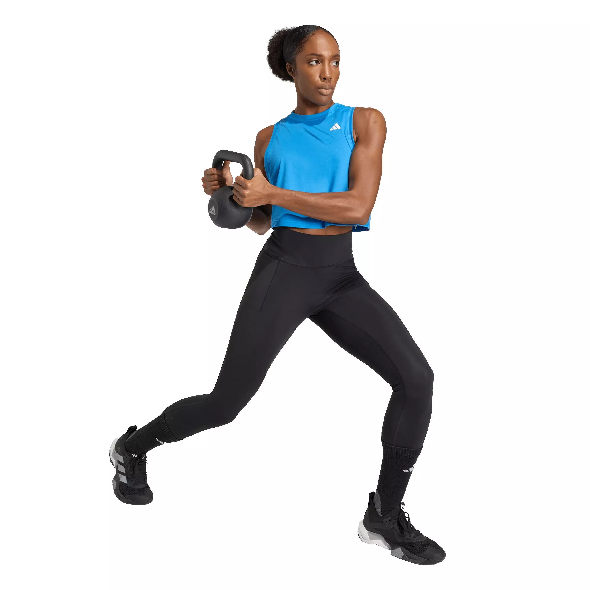 adidas Women's Train Essentials Boxy Workout Tank Top - Blue - BLUE