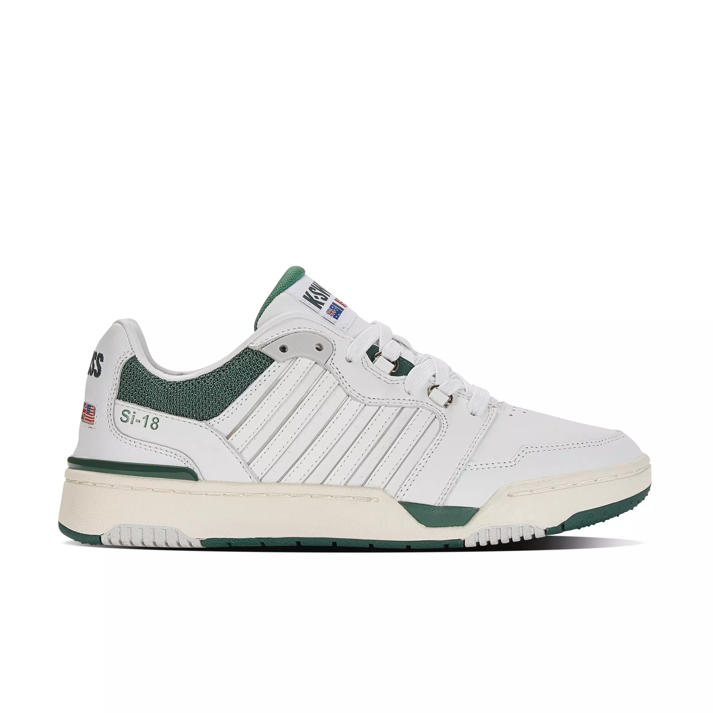 K-Swiss Si-18 Rival "Brilliant White/Posy Green" Men's Shoe - WHITE/GREEN