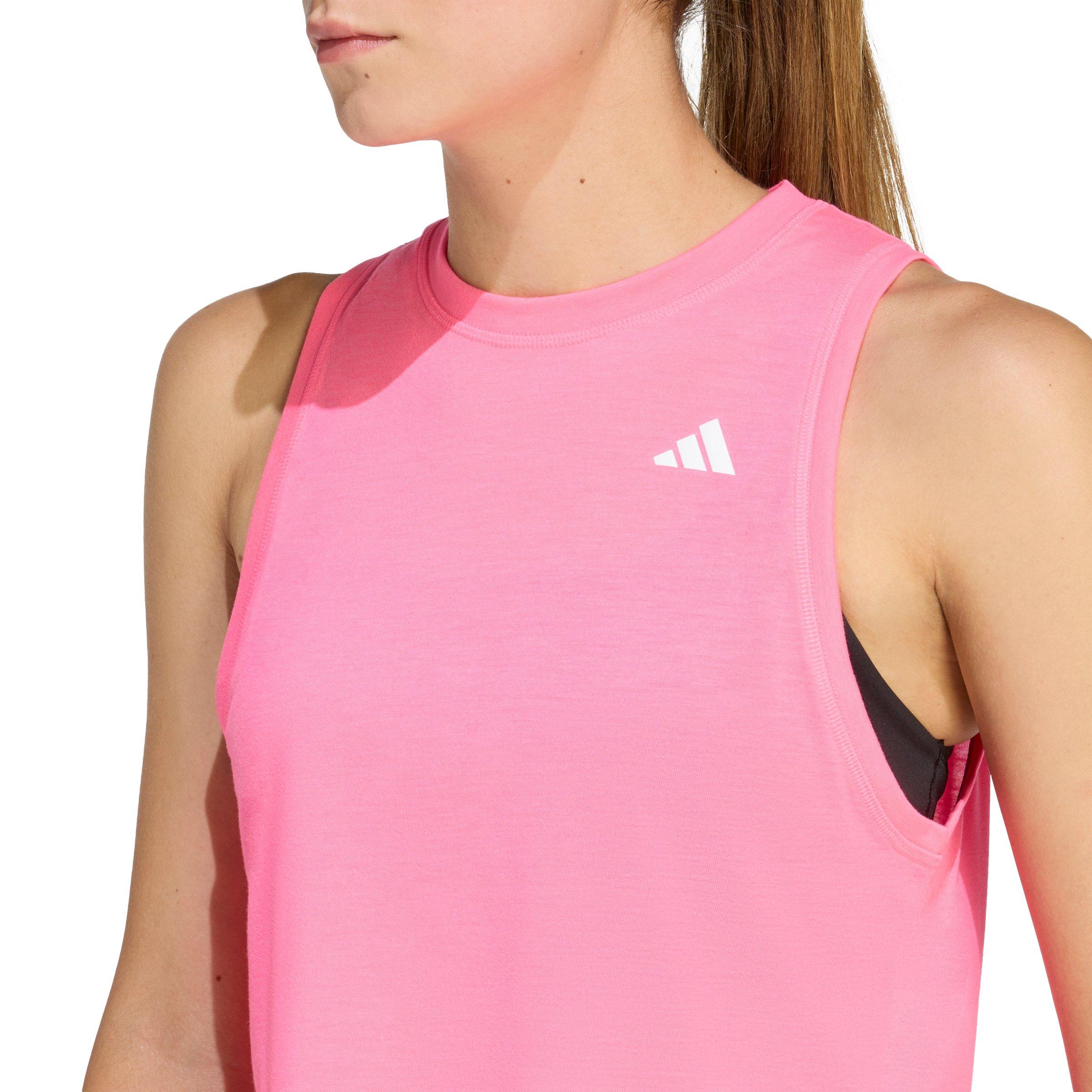 adidas Women's Train Essentials Boxy Workout Tank Top - Pink - PINK Thumbnail View 4