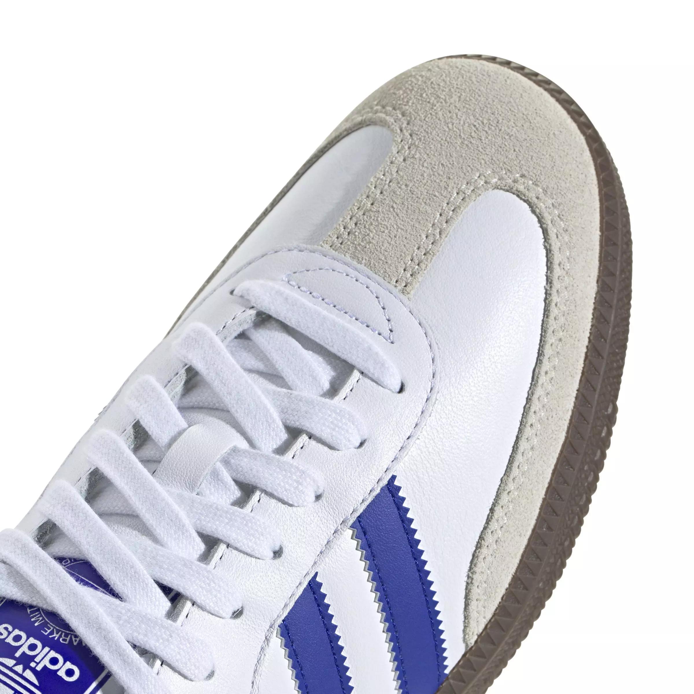 adidas Originals Samba OG "Ftwr White/Lucid Blue/Gum 5 " Men's Shoe - WHITE/BLUE/GUM
