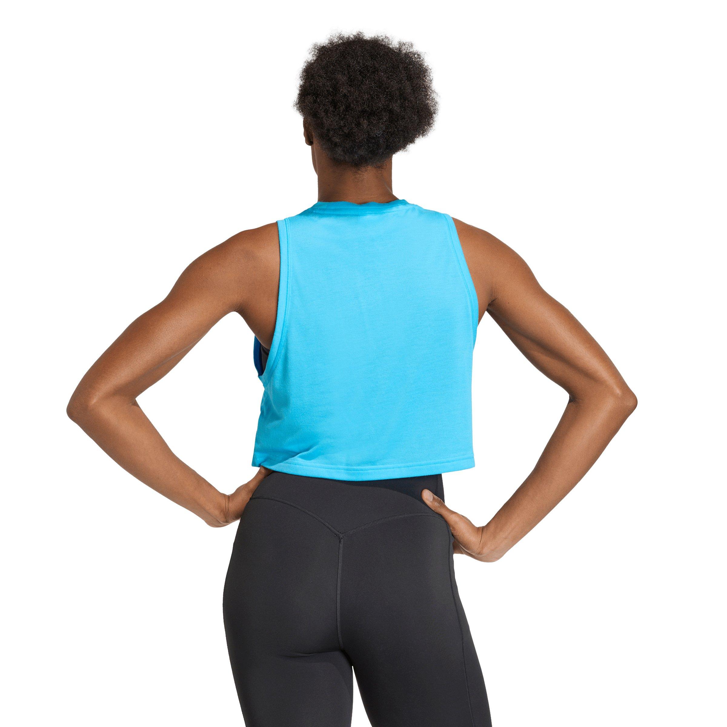 adidas Women's Train Essentials Boxy Workout Tank Top - Aqua - AQUA Thumbnail View 2
