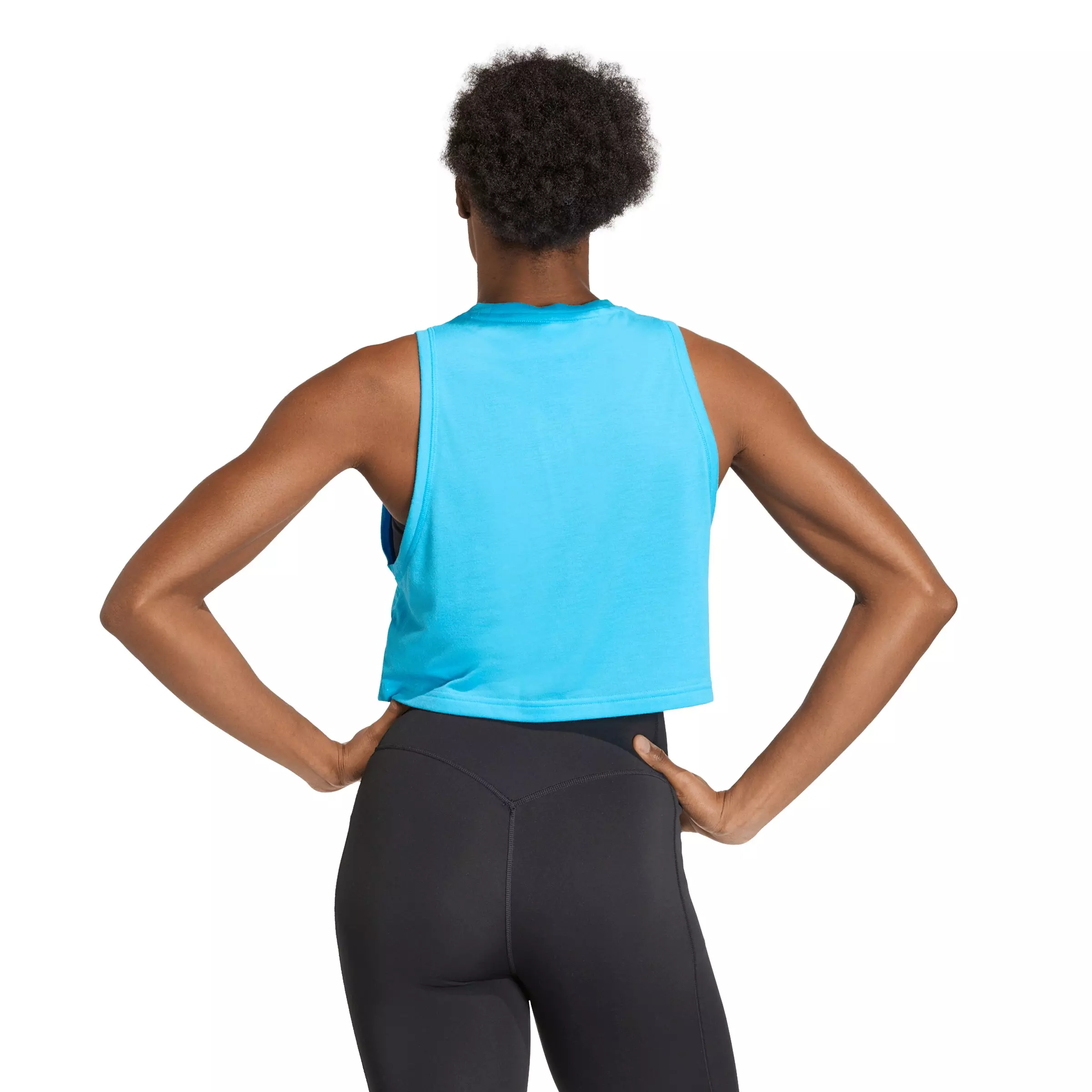 adidas Women's Train Essentials Boxy Workout Tank Top - Aqua - AQUA