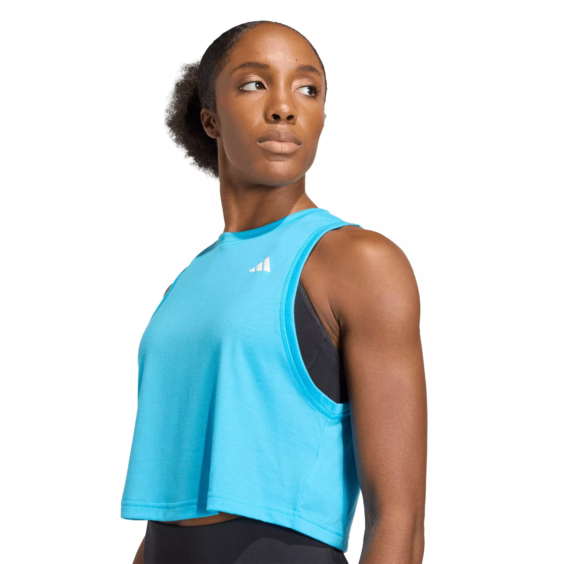 adidas Women's Train Essentials Boxy Workout Tank Top - Aqua - AQUA