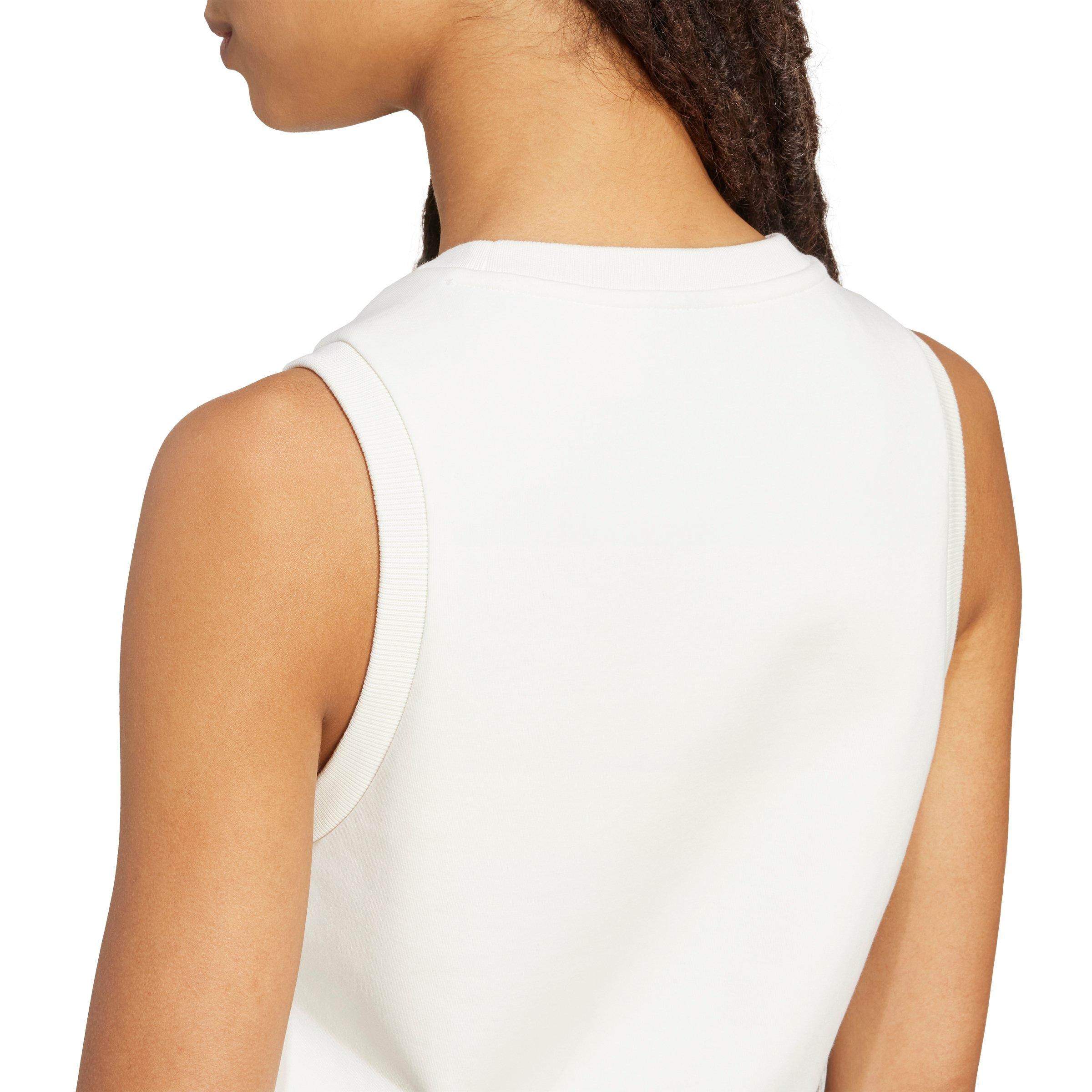 adidas Women's Soft Lux Tank Top - Off-White - OFF-WHITE Thumbnail View 3