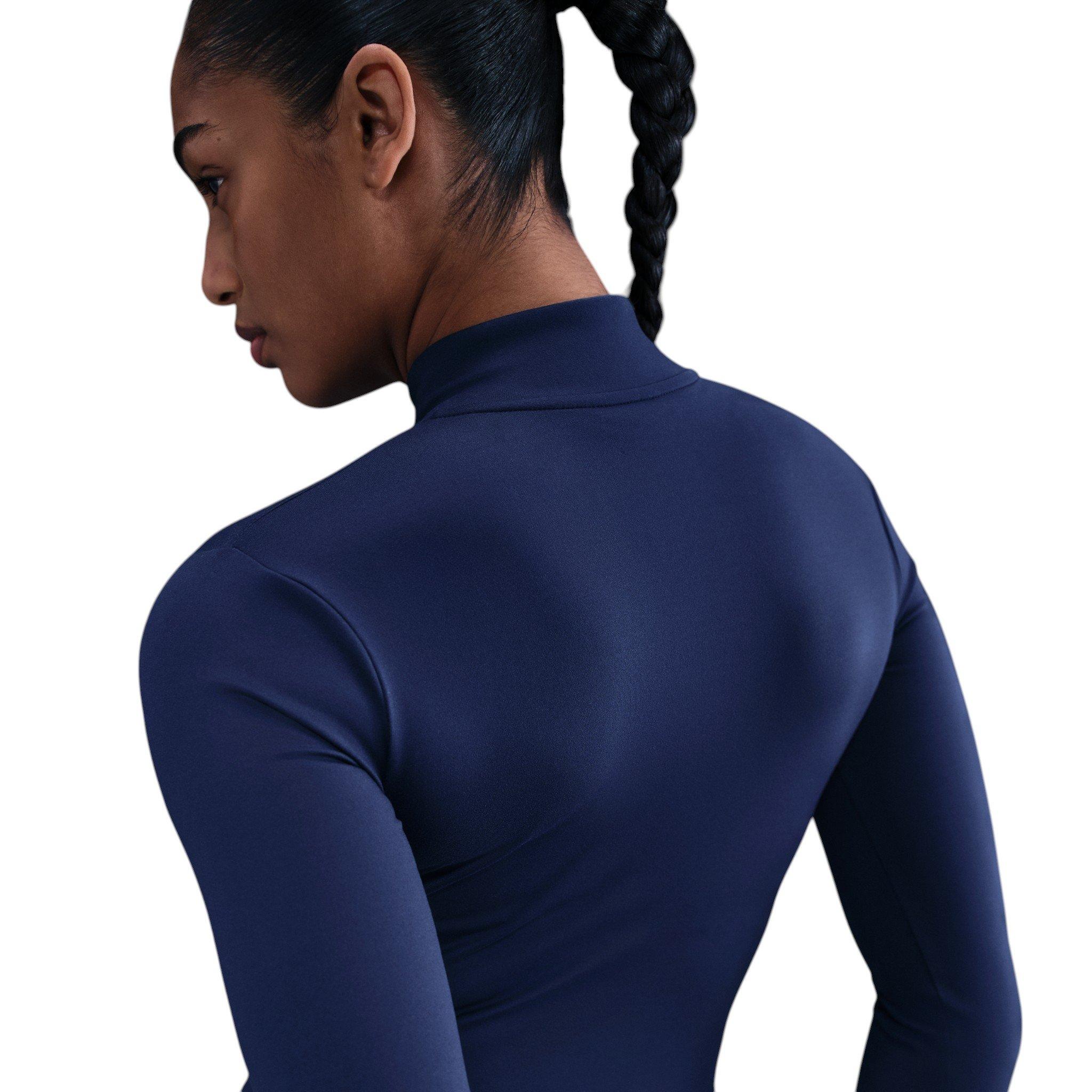 Nike Women's One Fitted Dri-FIT Full-Zip Jacket - Navy/White - NAVY/WHITE