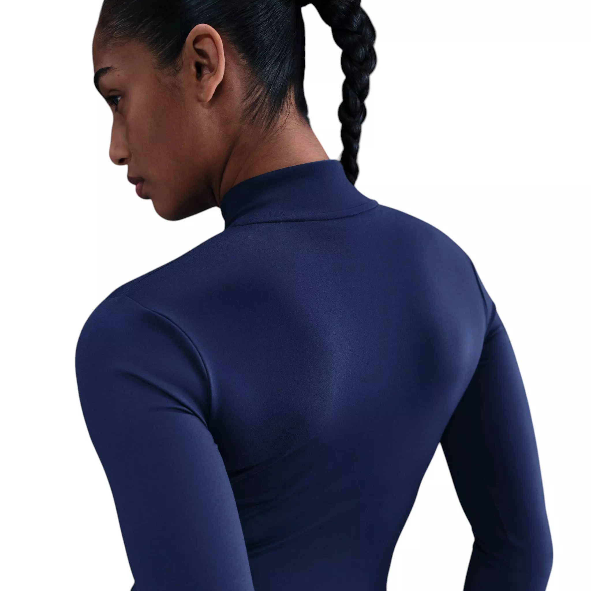 Nike Women's One Fitted Dri-FIT Full-Zip Jacket - Navy/White - NAVY/WHITE