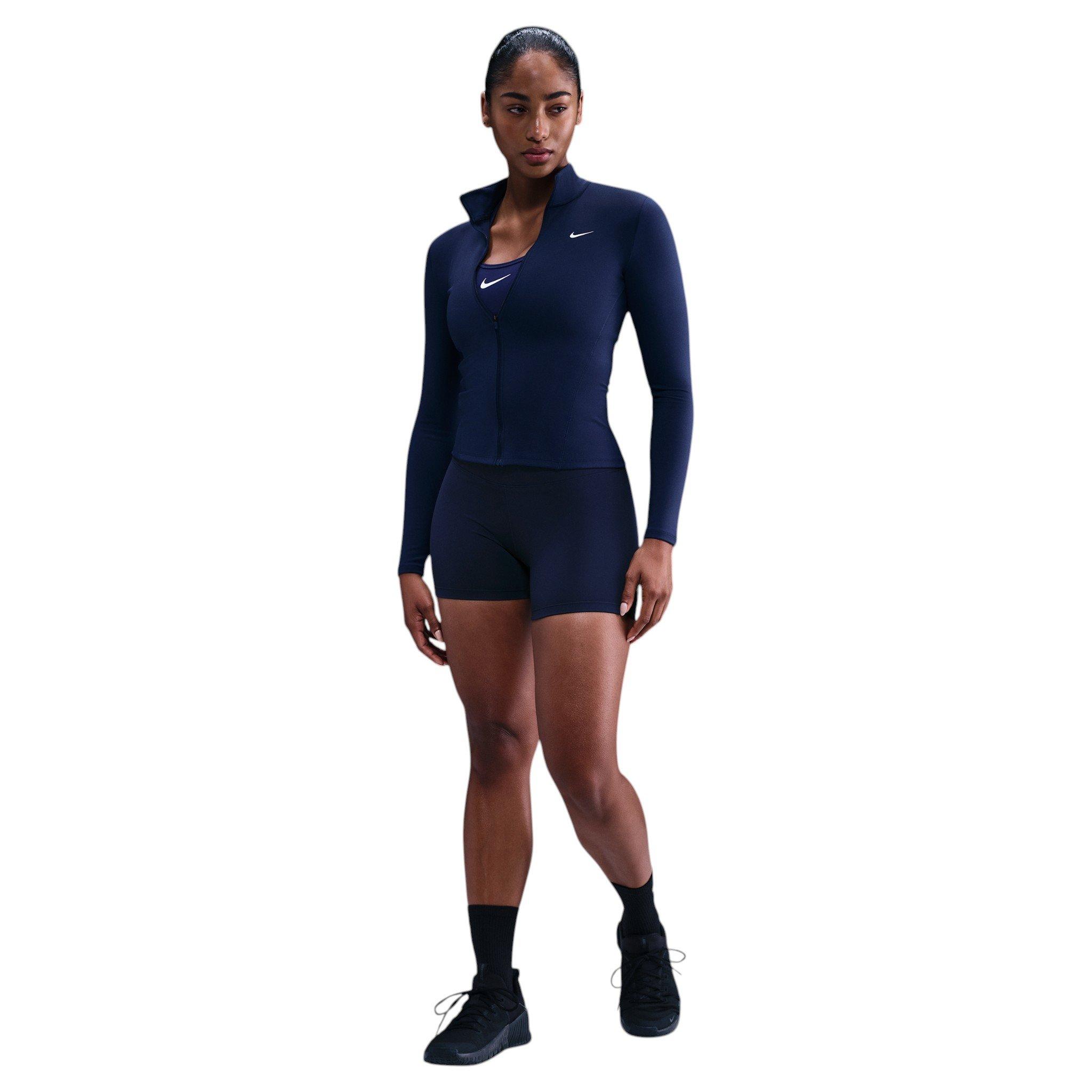 Nike Women's One Fitted Dri-FIT Full-Zip Jacket - Navy/White - NAVY/WHITE