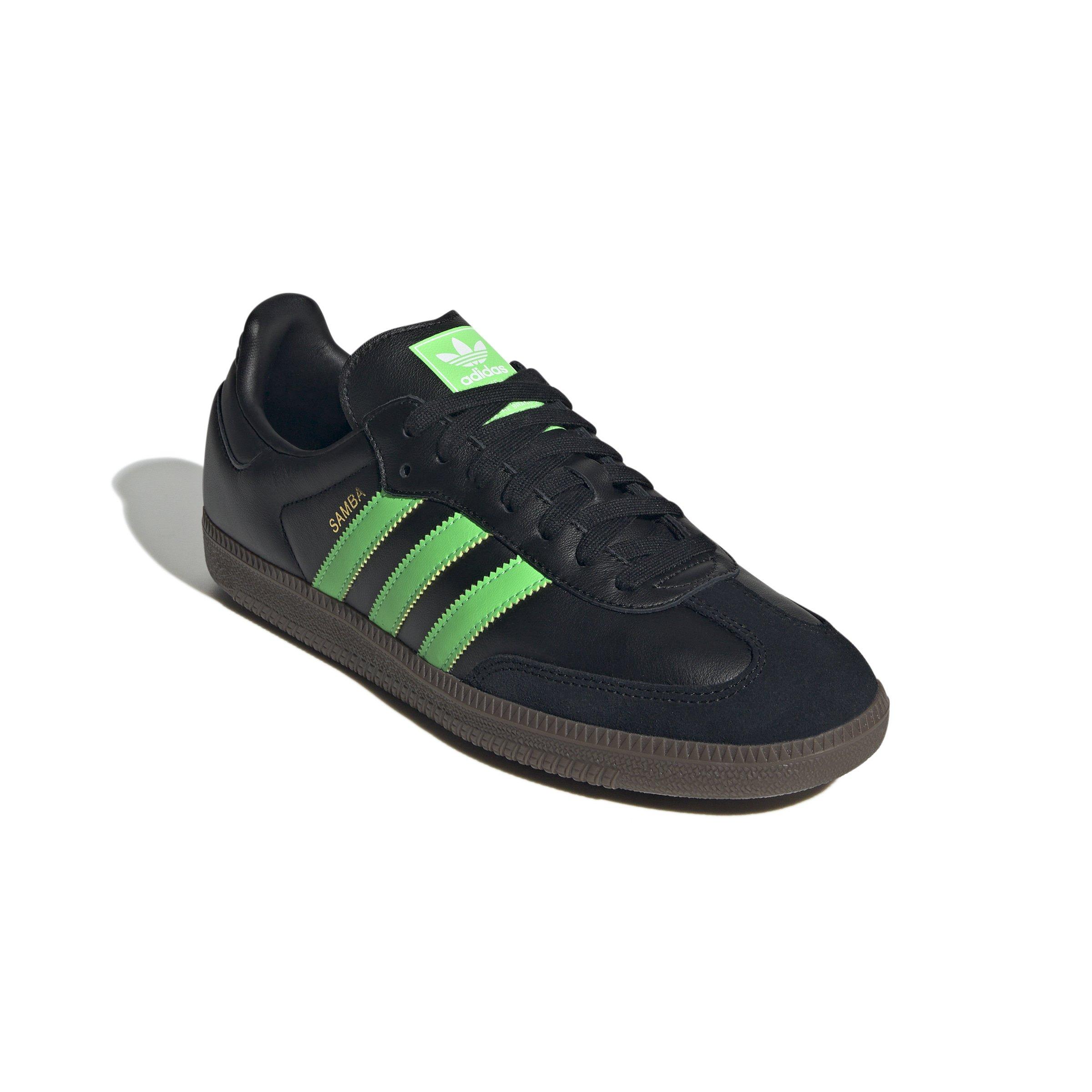 adidas Originals Samba OG "Core Black/Screaming Green/Gum 5" Men's Shoe - BLACK/GREEN/GUM Thumbnail View 3