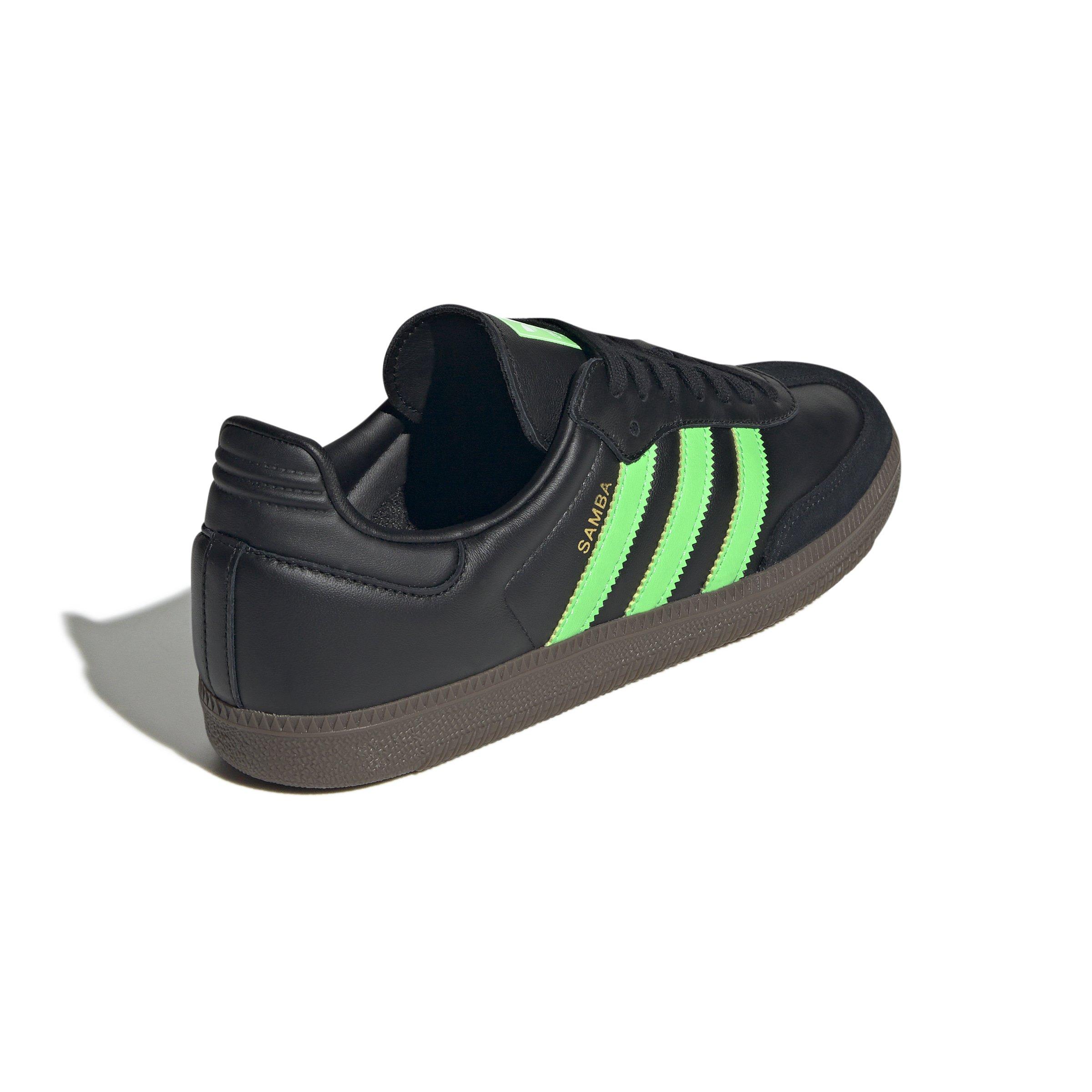 adidas Originals Samba OG "Core Black/Screaming Green/Gum 5" Men's Shoe - BLACK/GREEN/GUM Thumbnail View 4