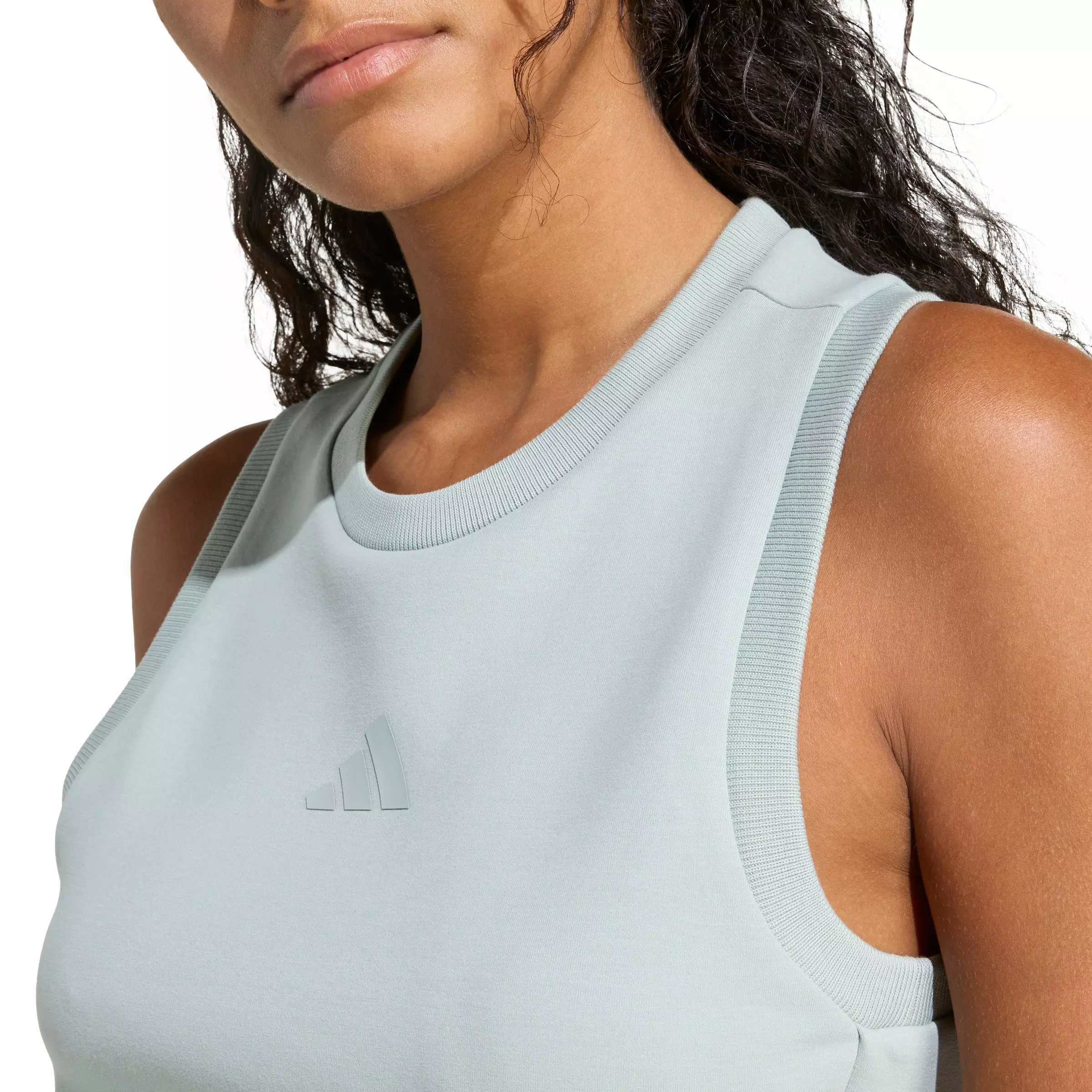 adidas Women's Soft Lux Tank Top - Sage Green - SAGE GREEN