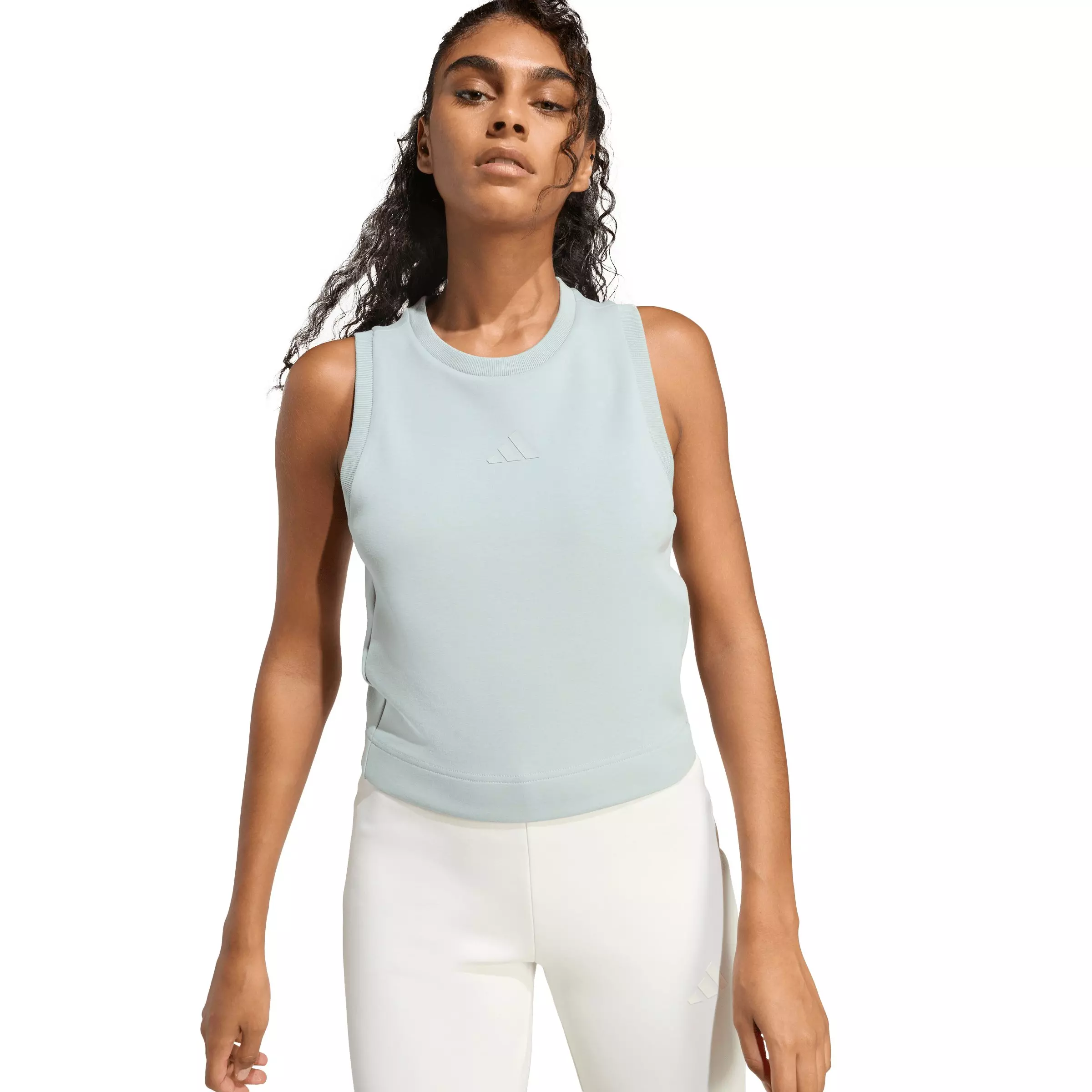 adidas Women's Soft Lux Tank Top - Sage Green - SAGE GREEN