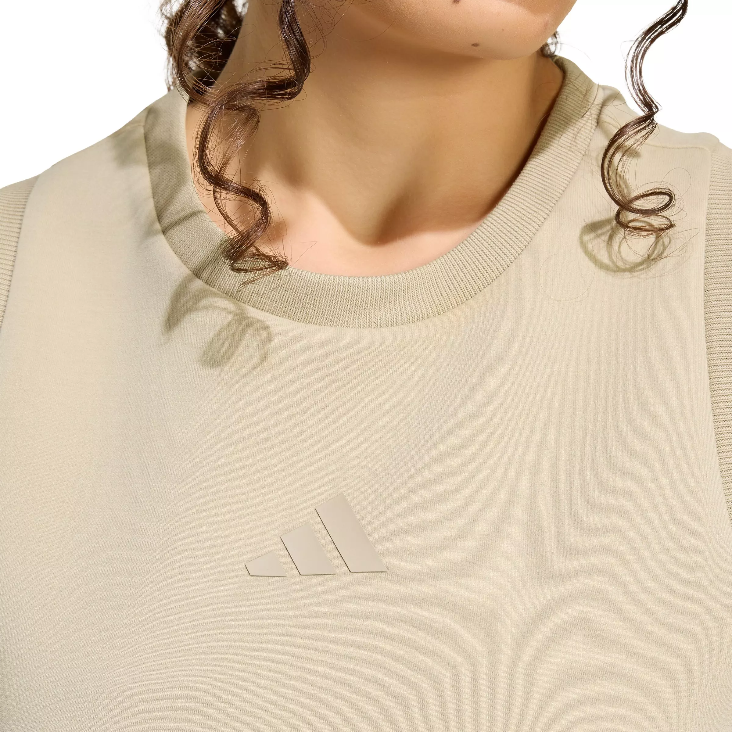 adidas Women's Soft Lux Tank Top - Khaki - KHAKI