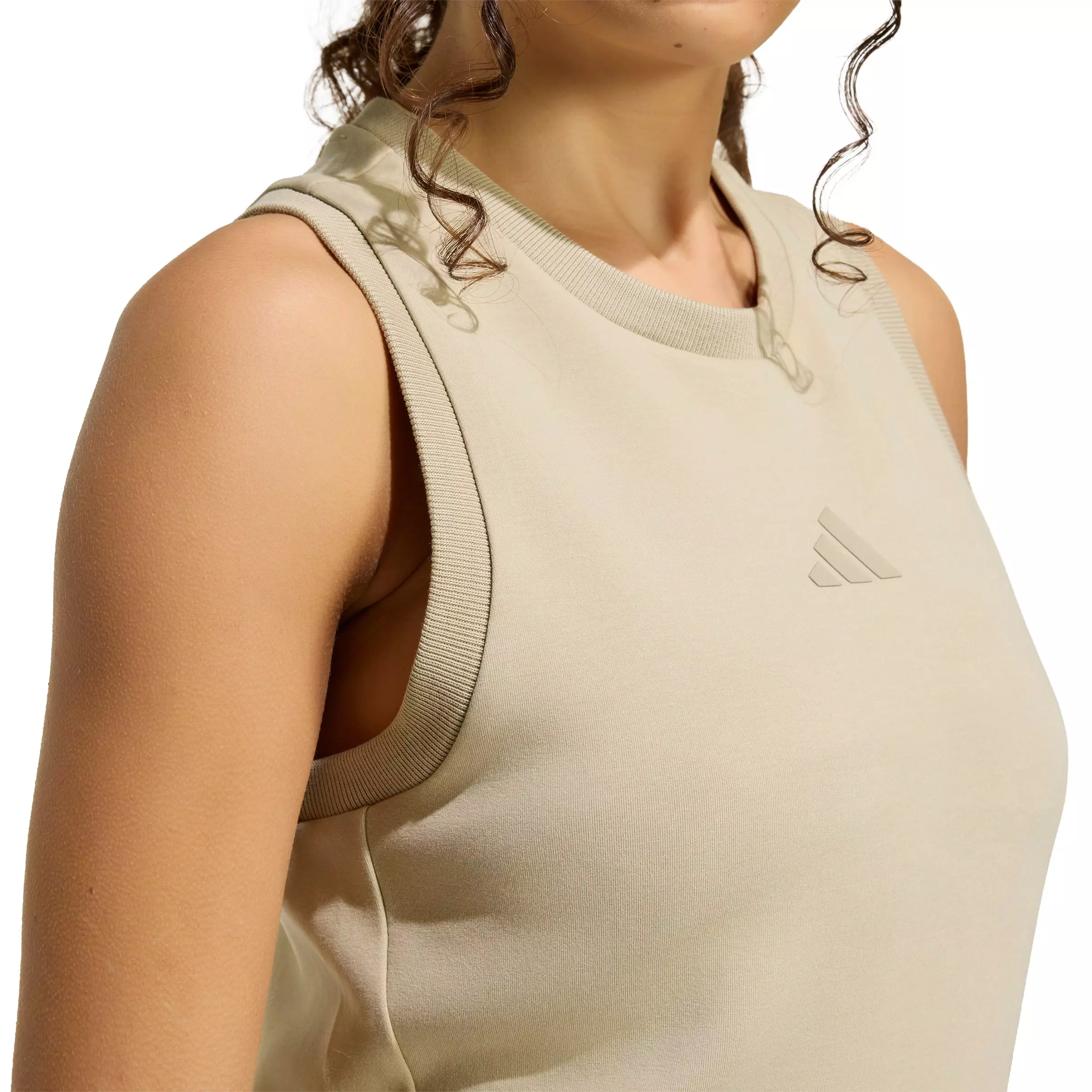adidas Women's Soft Lux Tank Top - Khaki - KHAKI