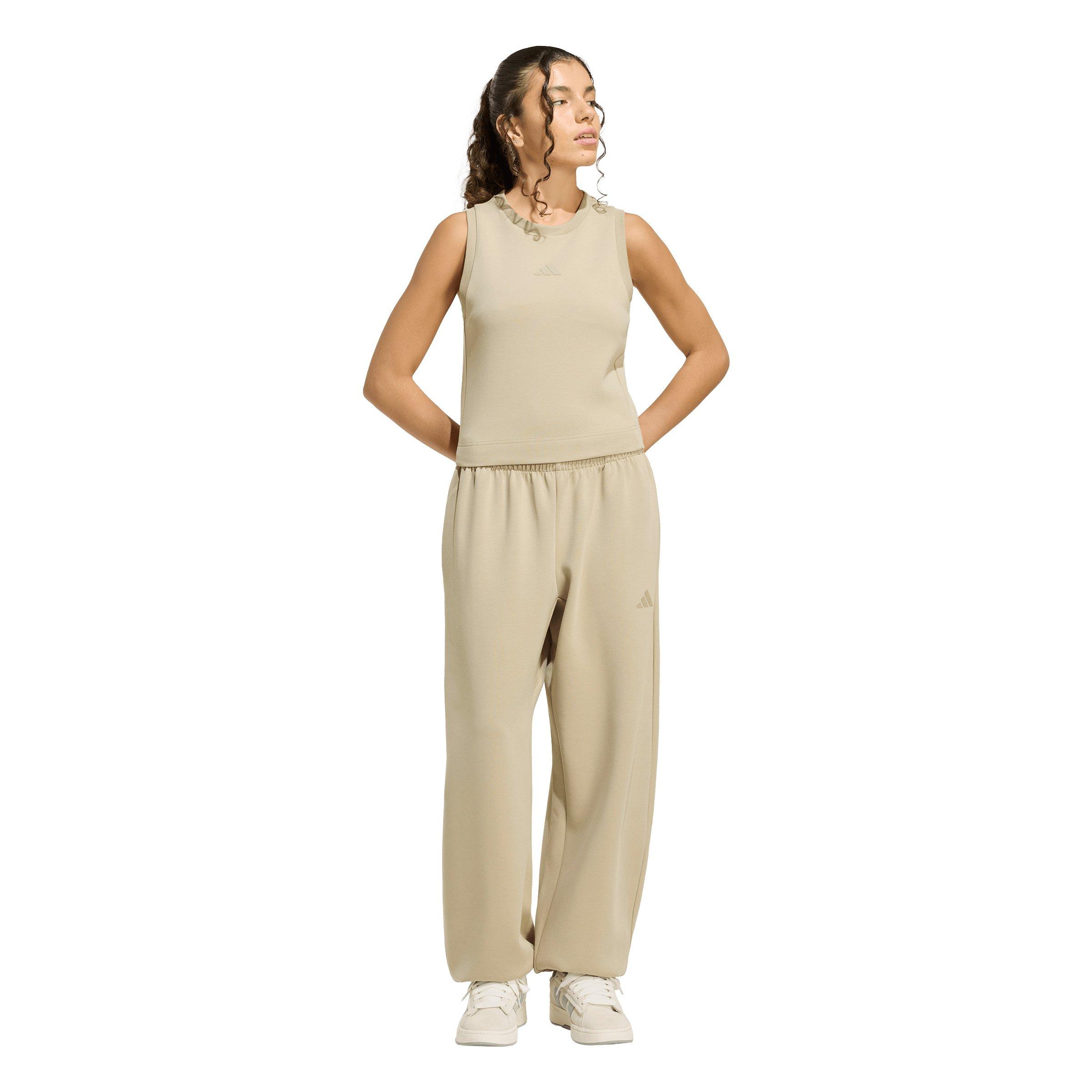 adidas Women's Soft Lux Tank Top - Khaki - KHAKI Thumbnail View 5