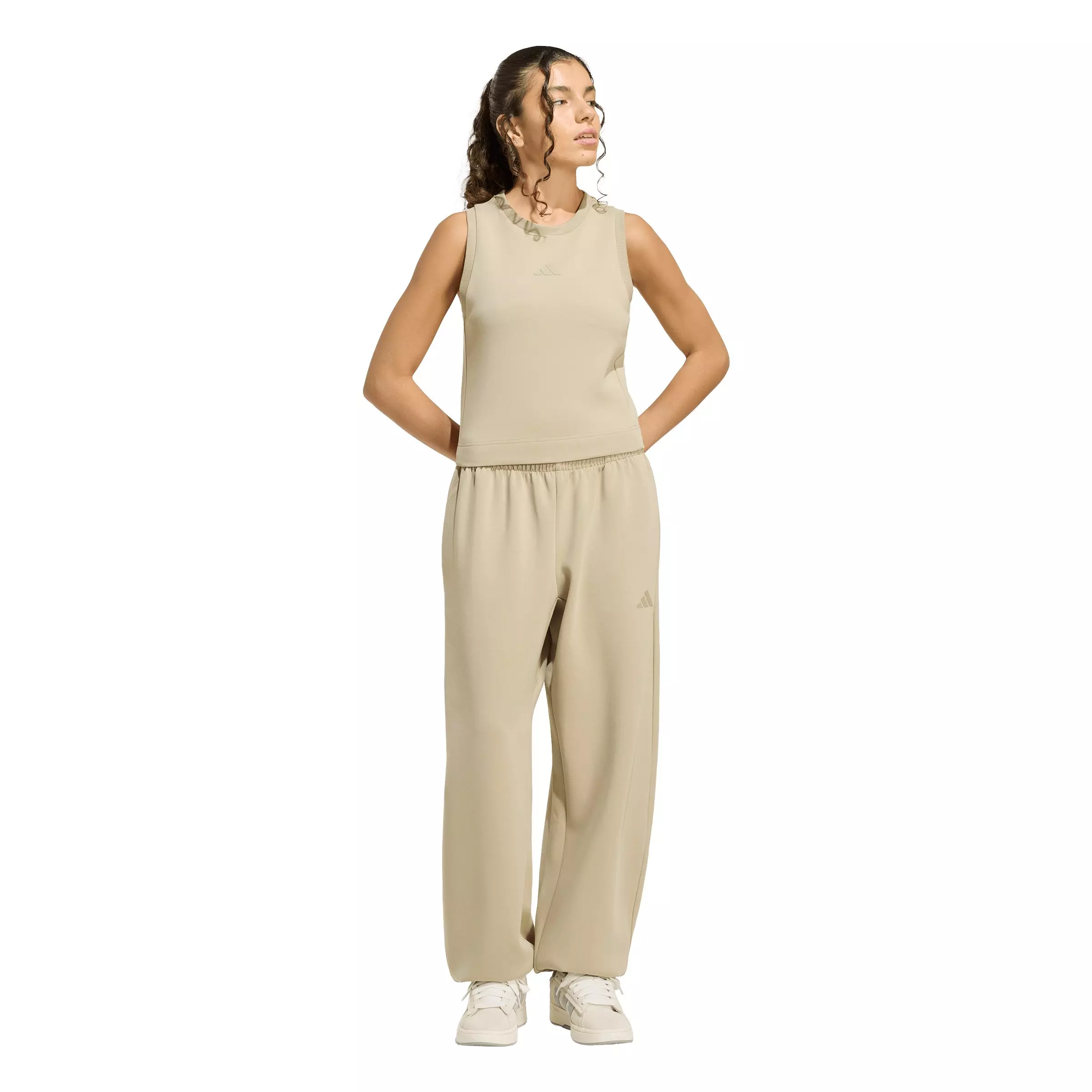 adidas Women's Soft Lux Tank Top - Khaki - KHAKI