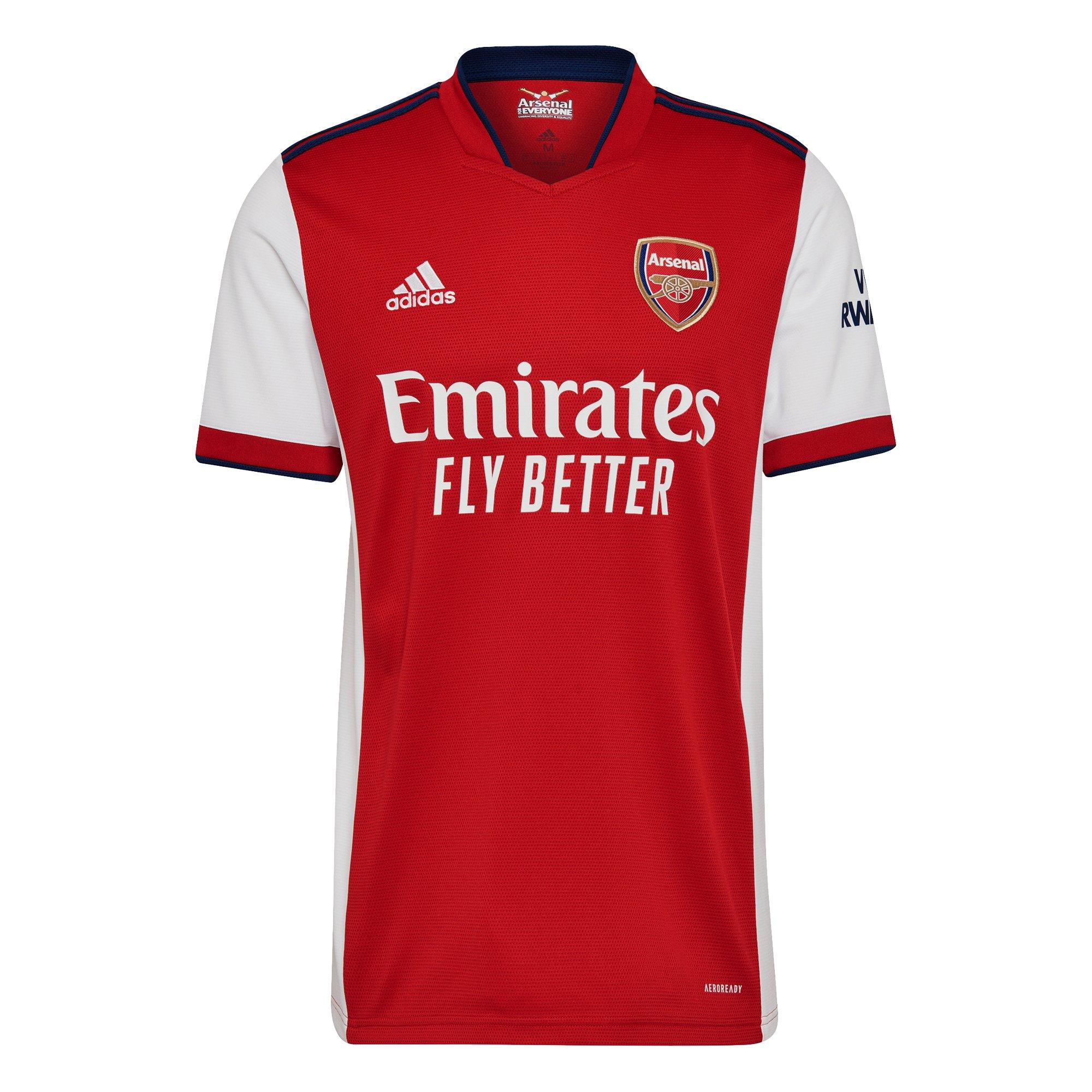 adidas Men's Arsenal 21/22 Home Soccer Jersey - WHITE Thumbnail View 6