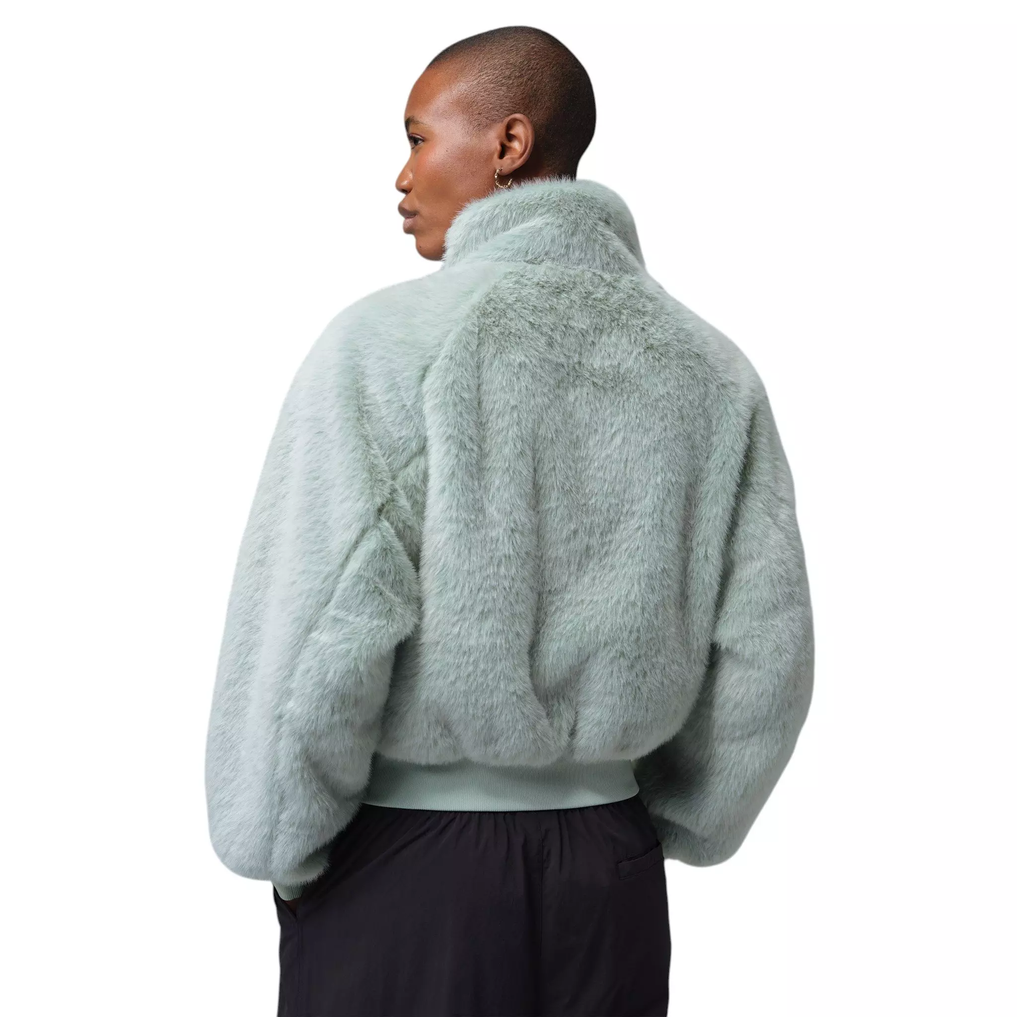 Jordan Women's Flight Faux Fur Jacket - Light Green - LIGHT GREEN