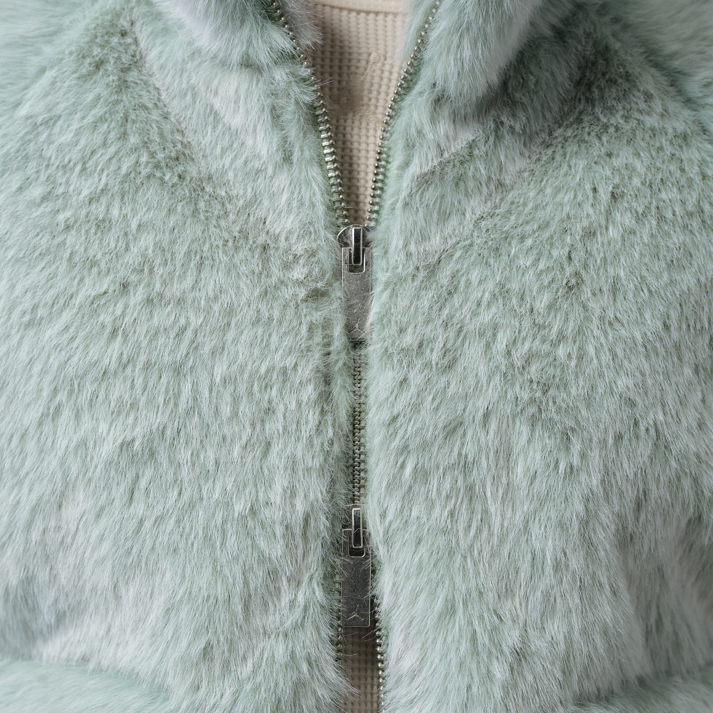 Jordan Women's Flight Faux Fur Jacket - Light Green - LIGHT GREEN