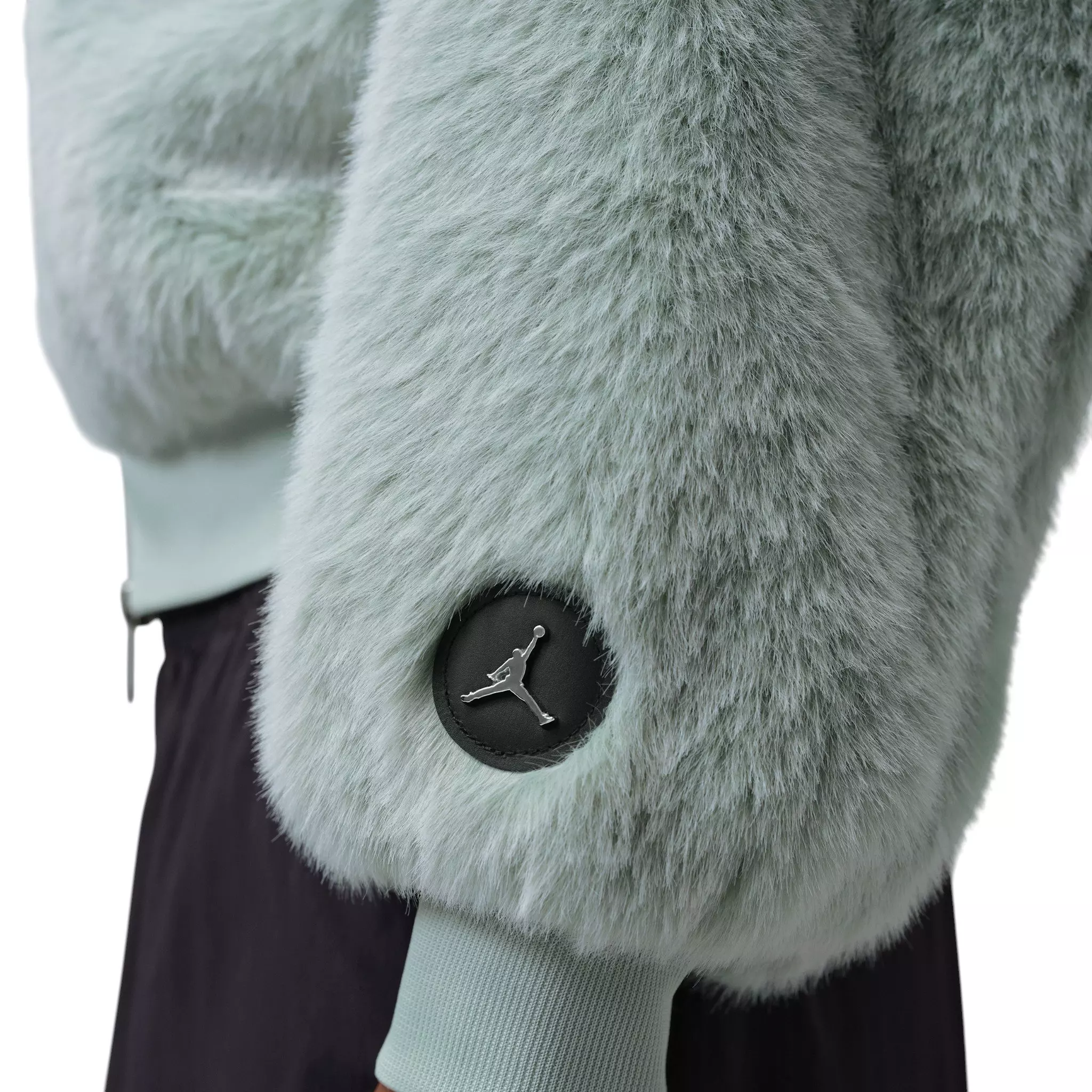 Jordan Women's Flight Faux Fur Jacket - Light Green - LIGHT GREEN