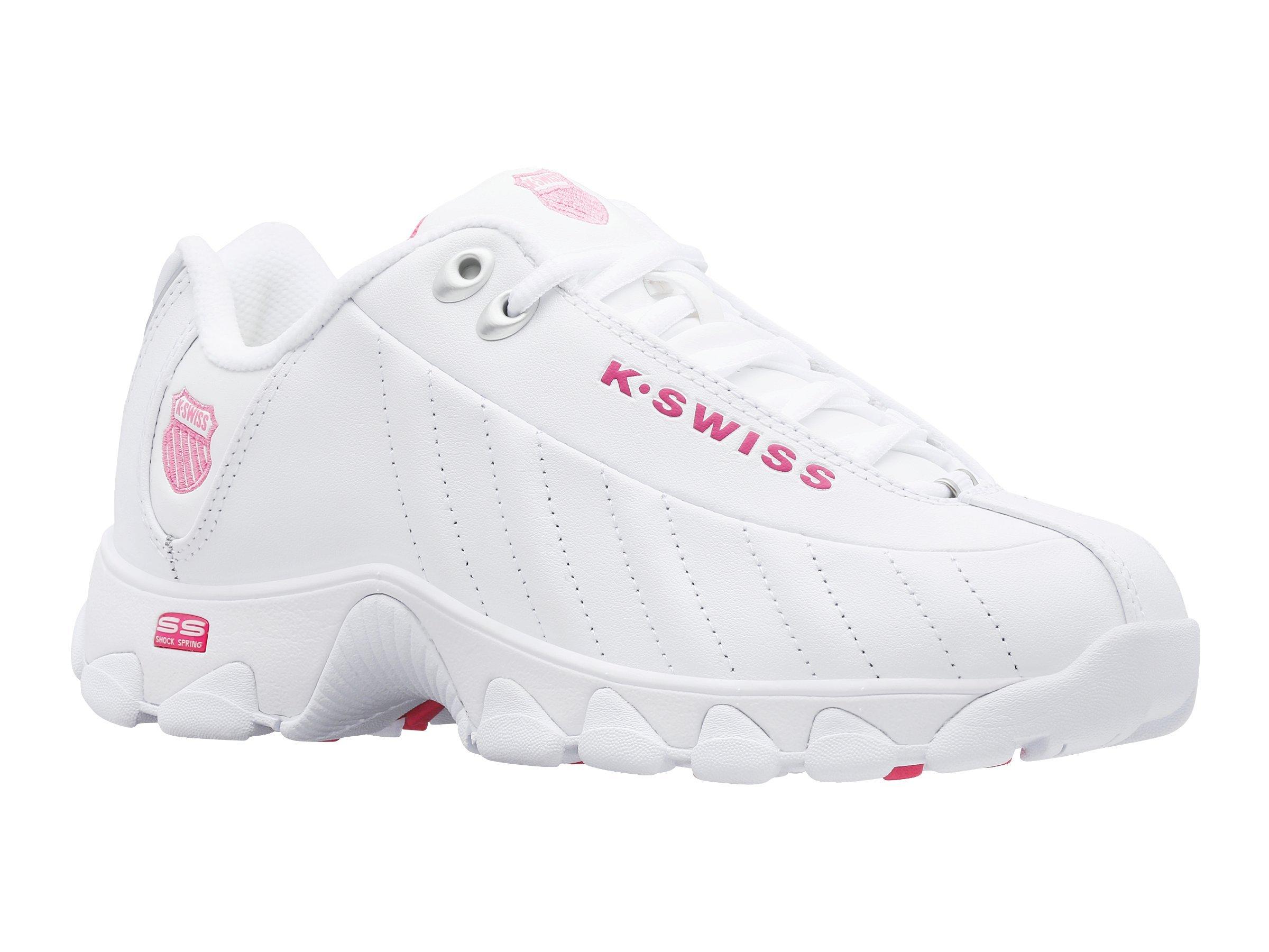 K-Swiss ST329 CMF "White/Shocking Pink" Women's Shoe - WHITE/PINK Thumbnail View 3