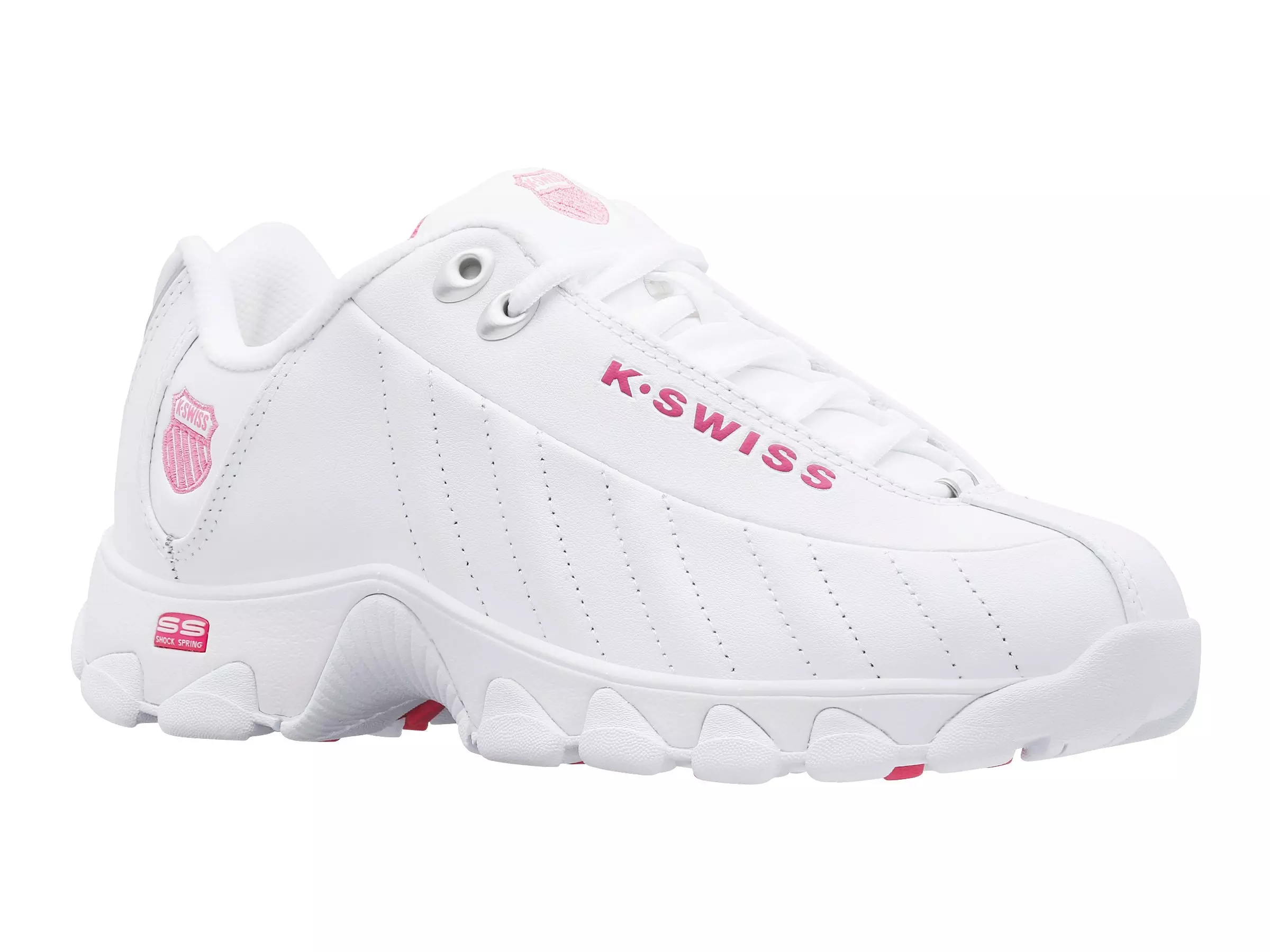K-Swiss ST329 CMF "White/Shocking Pink" Women's Shoe - WHITE/PINK